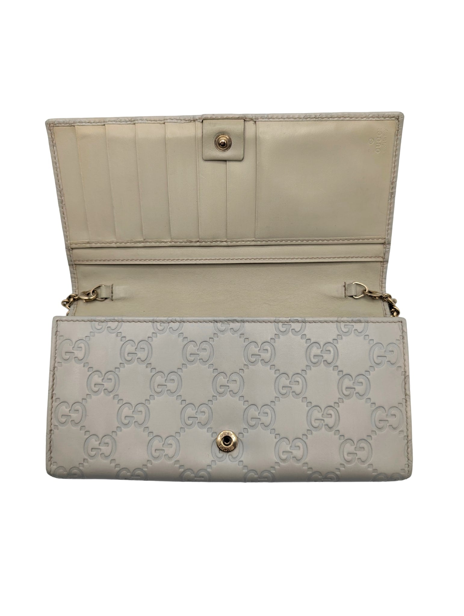 Gucci Beige Guccissima Wallet On Chain Shoulder Bag