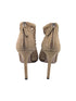 Gucci Beige Suede Woven Caged Eline Ankle Booties Size 37