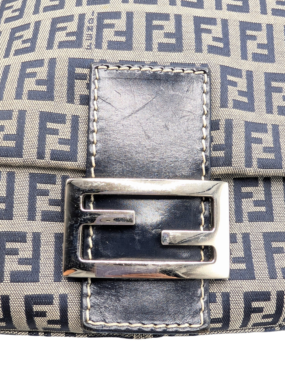 Fendi Navy Zucchino Mama Flap Bag