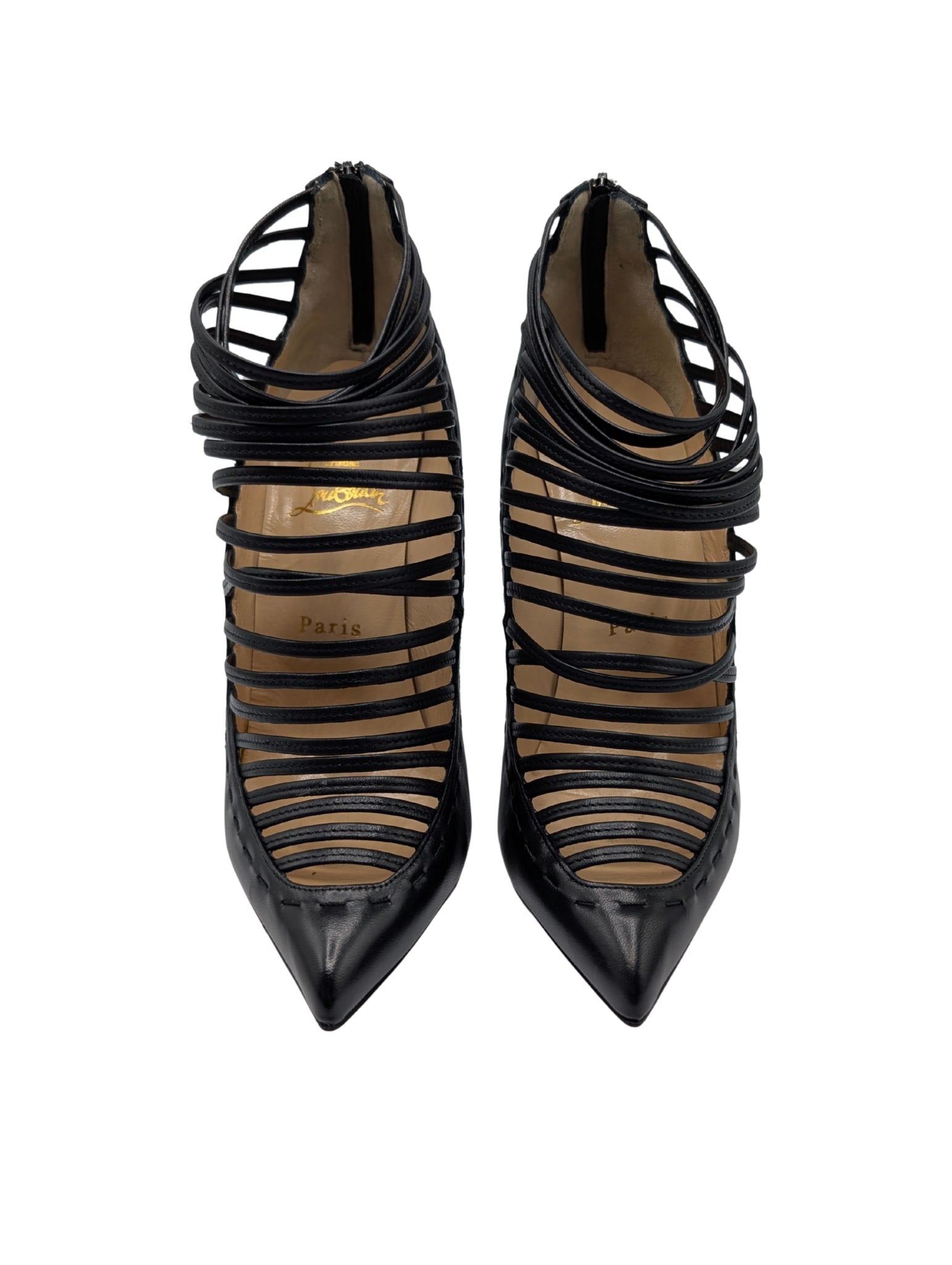 Christian Louboutin Black Leather Gortik Pumps Booties Size 38