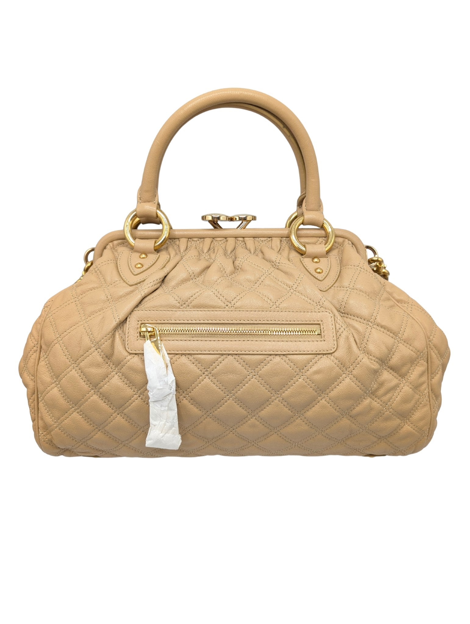 NWT Marc Jacobs Stam Beige Quilted Leather Chain Bag
