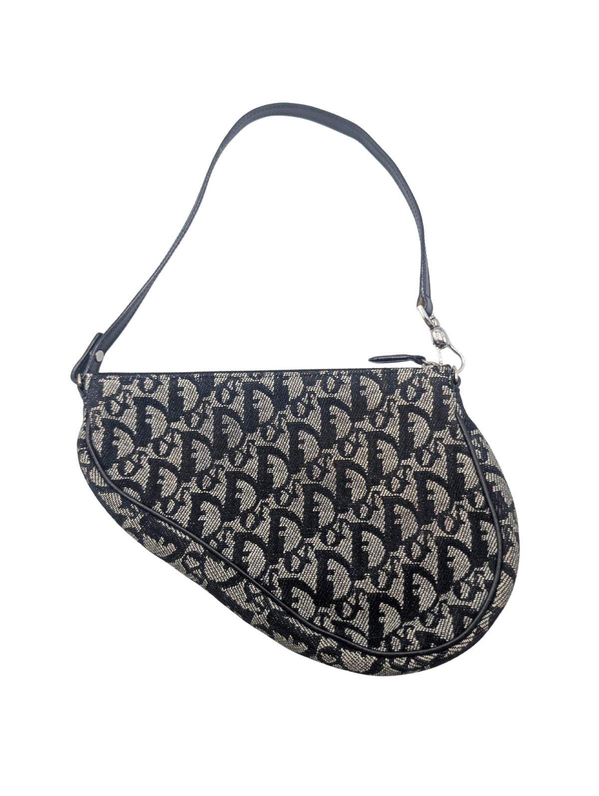 Christian Dior Navy Blue Diorissimo Saddle Pochette Bag