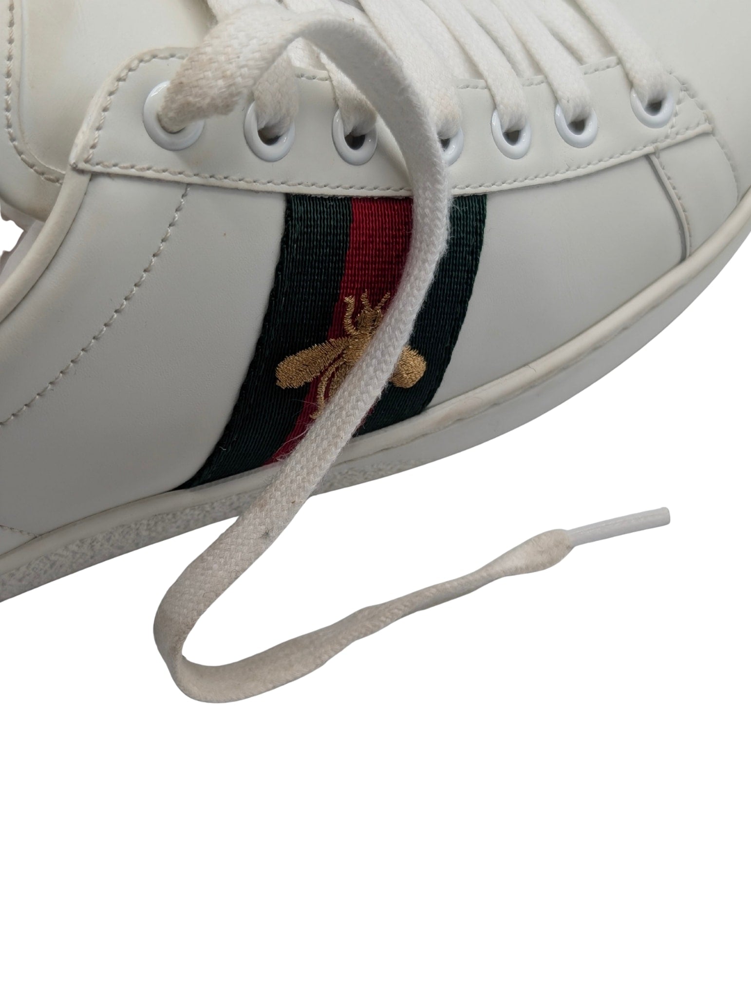 Gucci White Bee Ace Sneakers Size 38