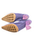 Bottega Veneta Crushed Lilac Leather Plexiglass Glitter Almond Scrunch Pumps Size 39