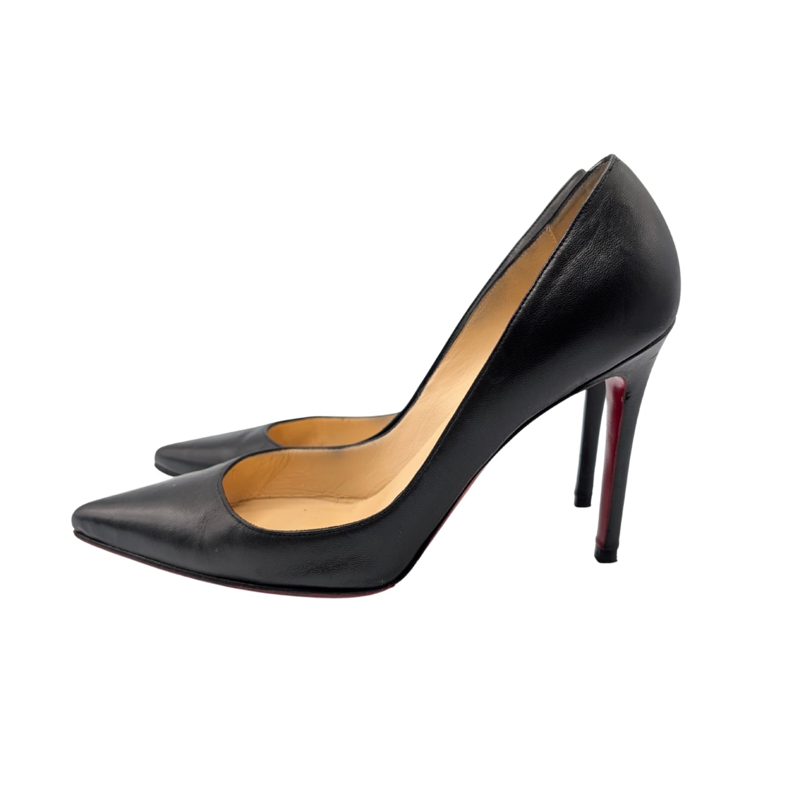 Christian Louboutin Black Leather Decoltissimo 100 Size 38
