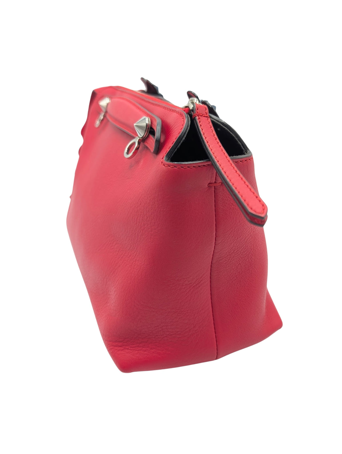 Fendi Red Leather Flowerland By The Way Shoulder Bag