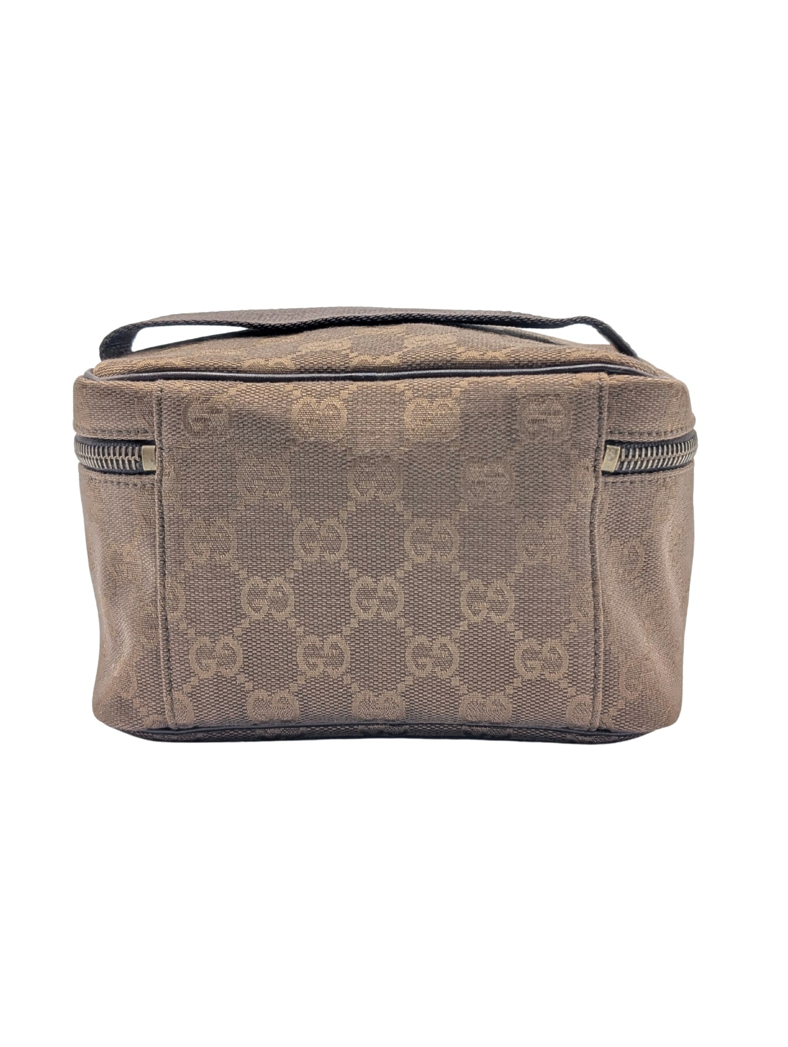 Gucci Brown Monogram Cosmetic Vanity Case