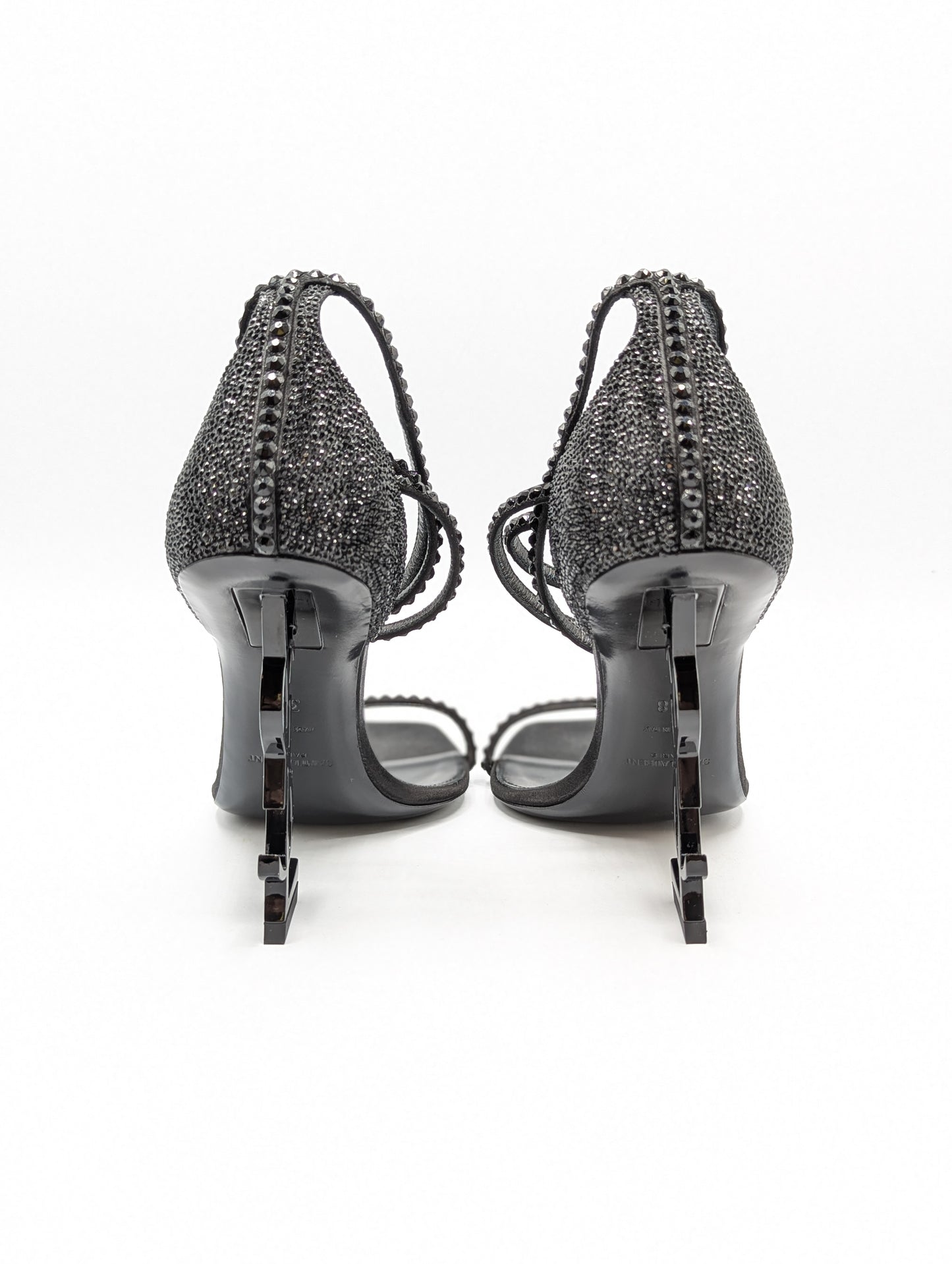 Saint Laurent Swarvoski Crystal Black YSL Opyum Heels Size 38