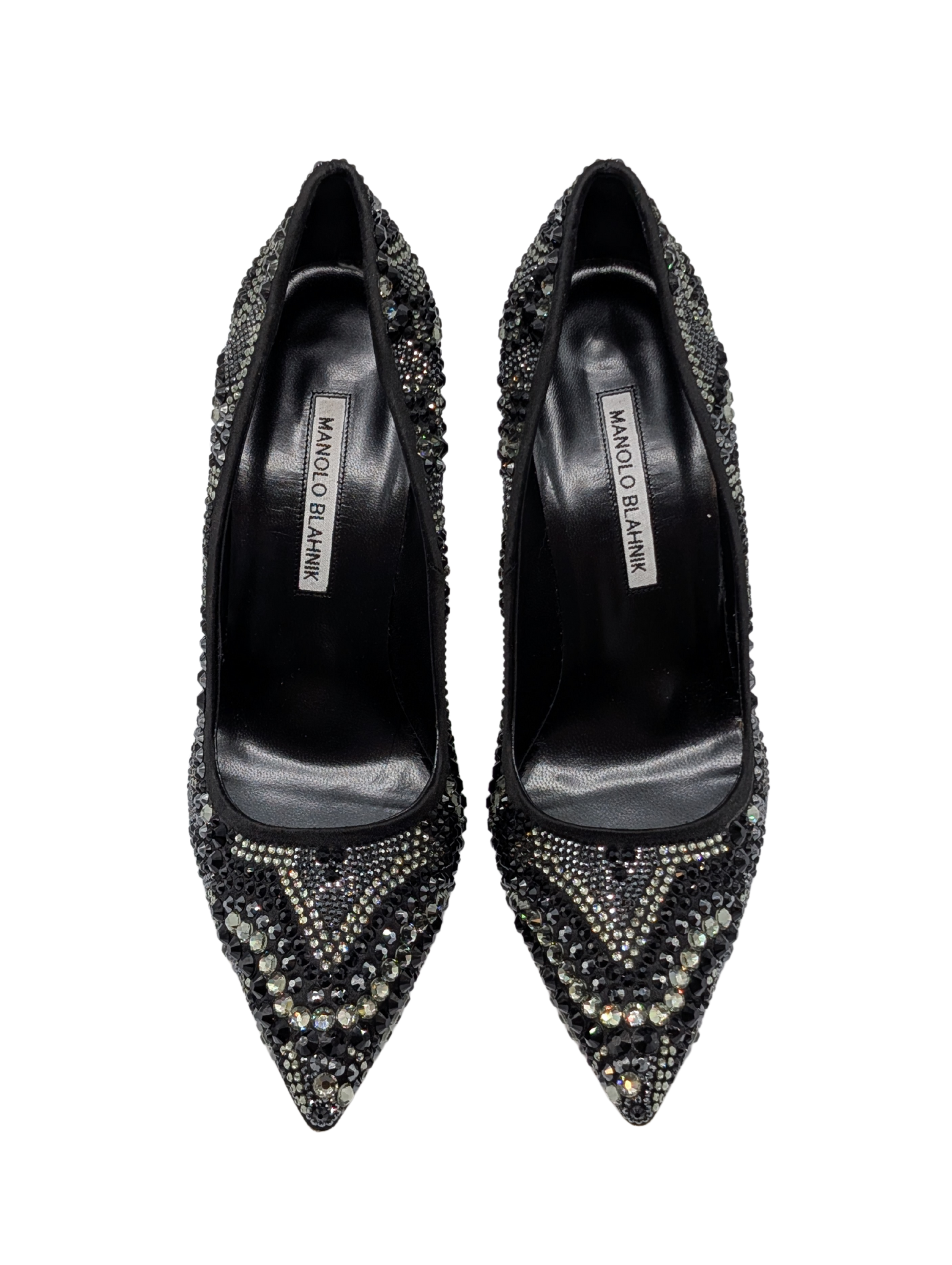 Manolo Blahnik BB Black Sawrovski Crystal Pumps Size 39