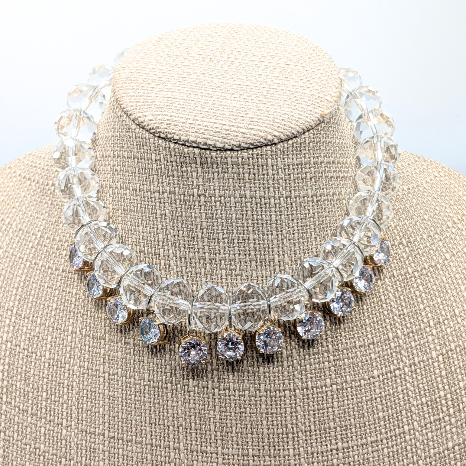 RockStar in Rome Clear Chandelier Necklace