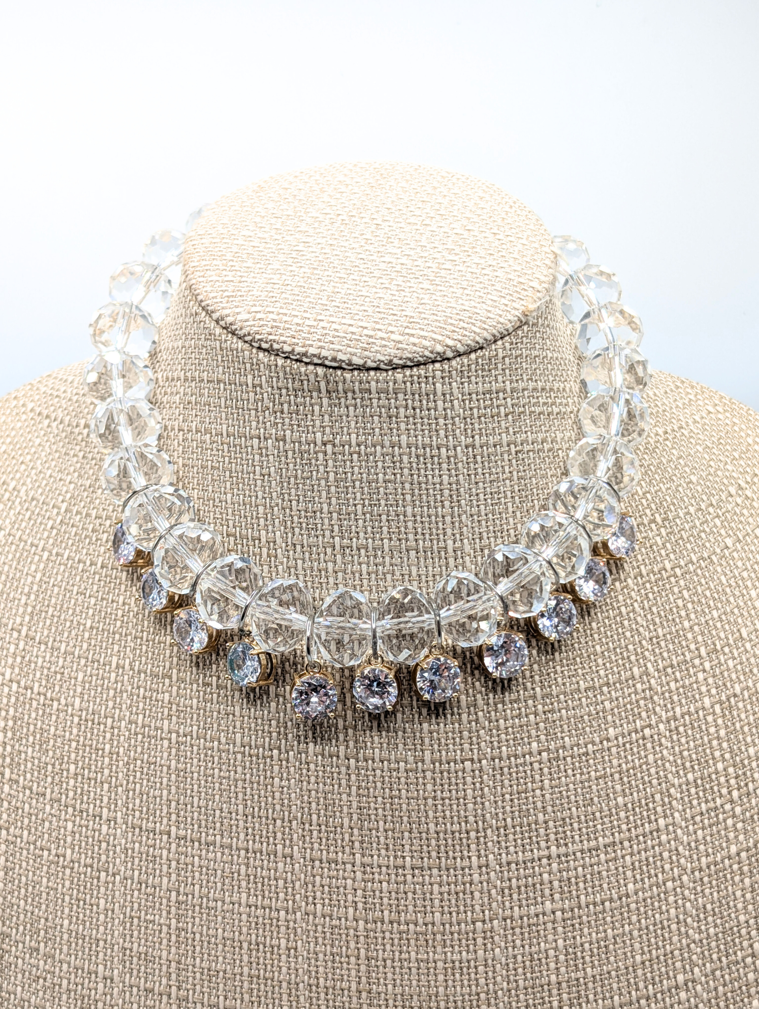 RockStar in Rome Clear Chandelier Necklace