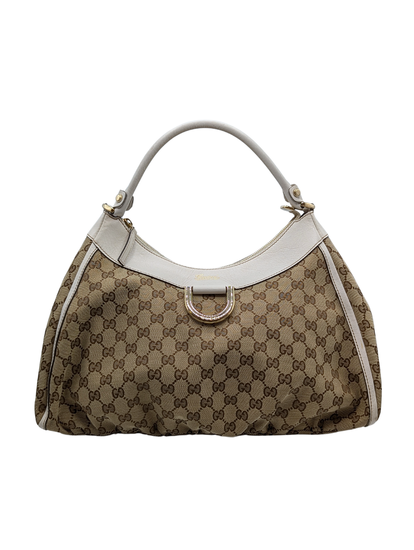 Gucci Beige White Abbey D-Ring Large Shoulder Bag