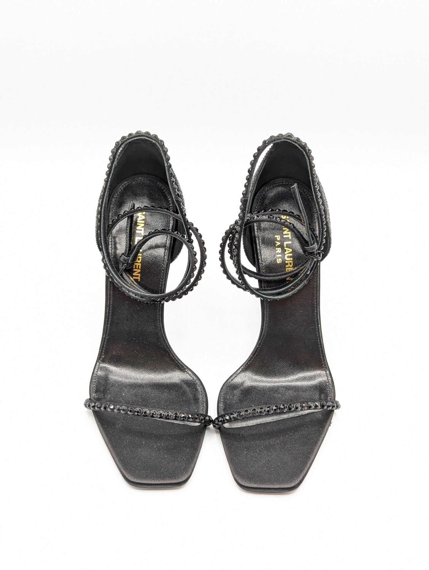 Saint Laurent Swarvoski Crystal Black YSL Opyum Heels Size 38