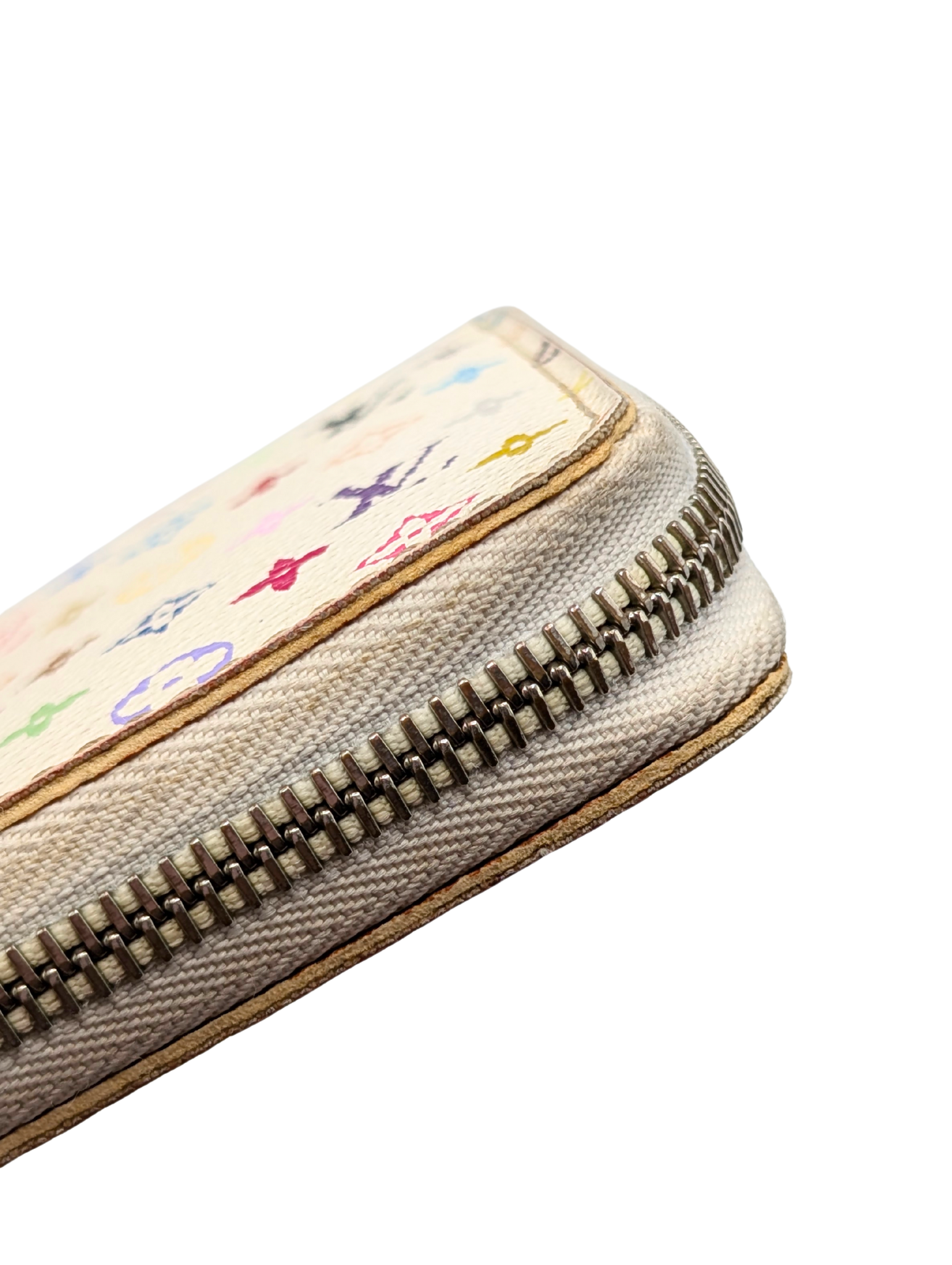 Louis Vuitton White Multicolor Zippy Wallet
