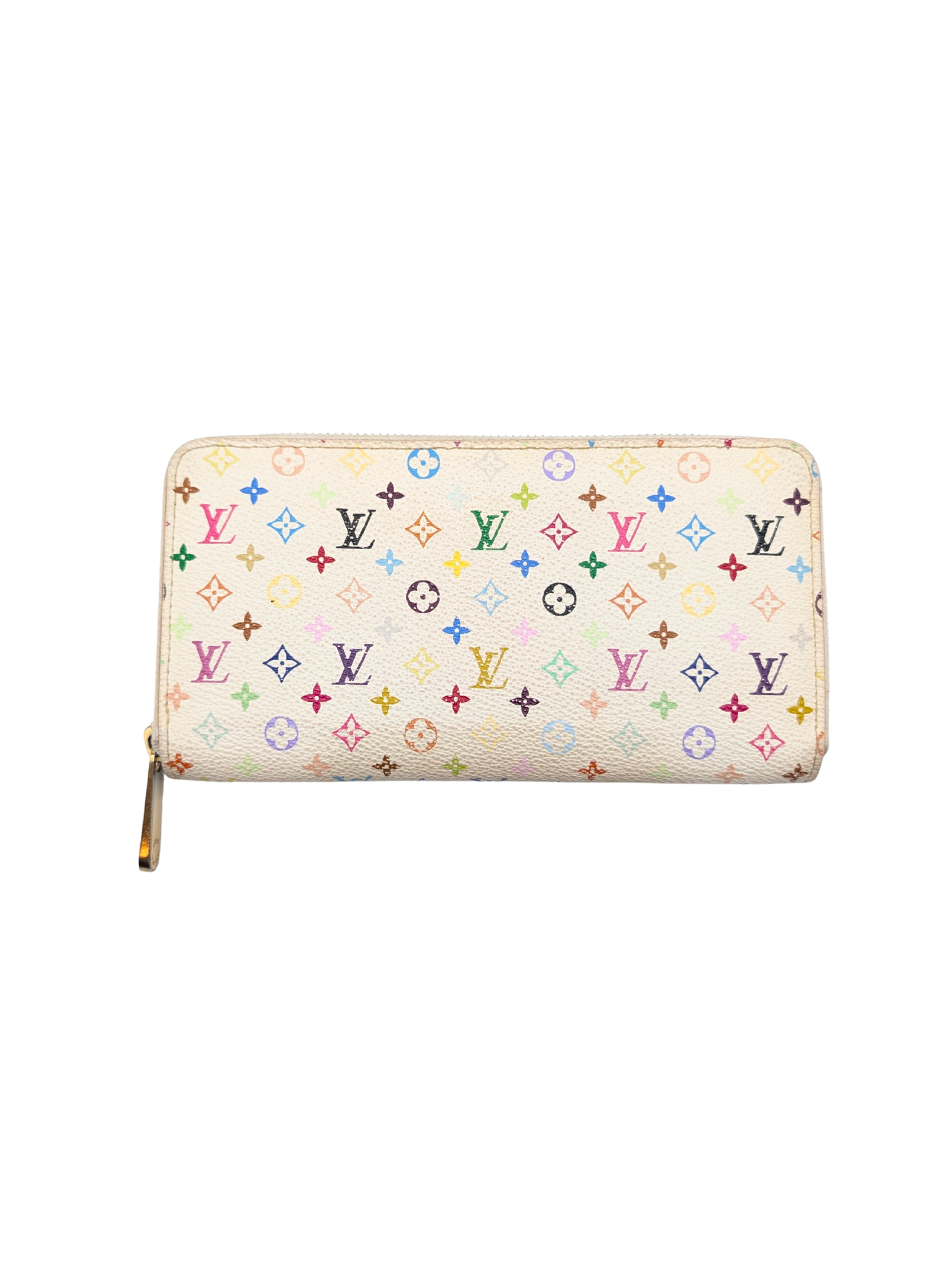 Louis Vuitton White Multicolor Zippy Wallet