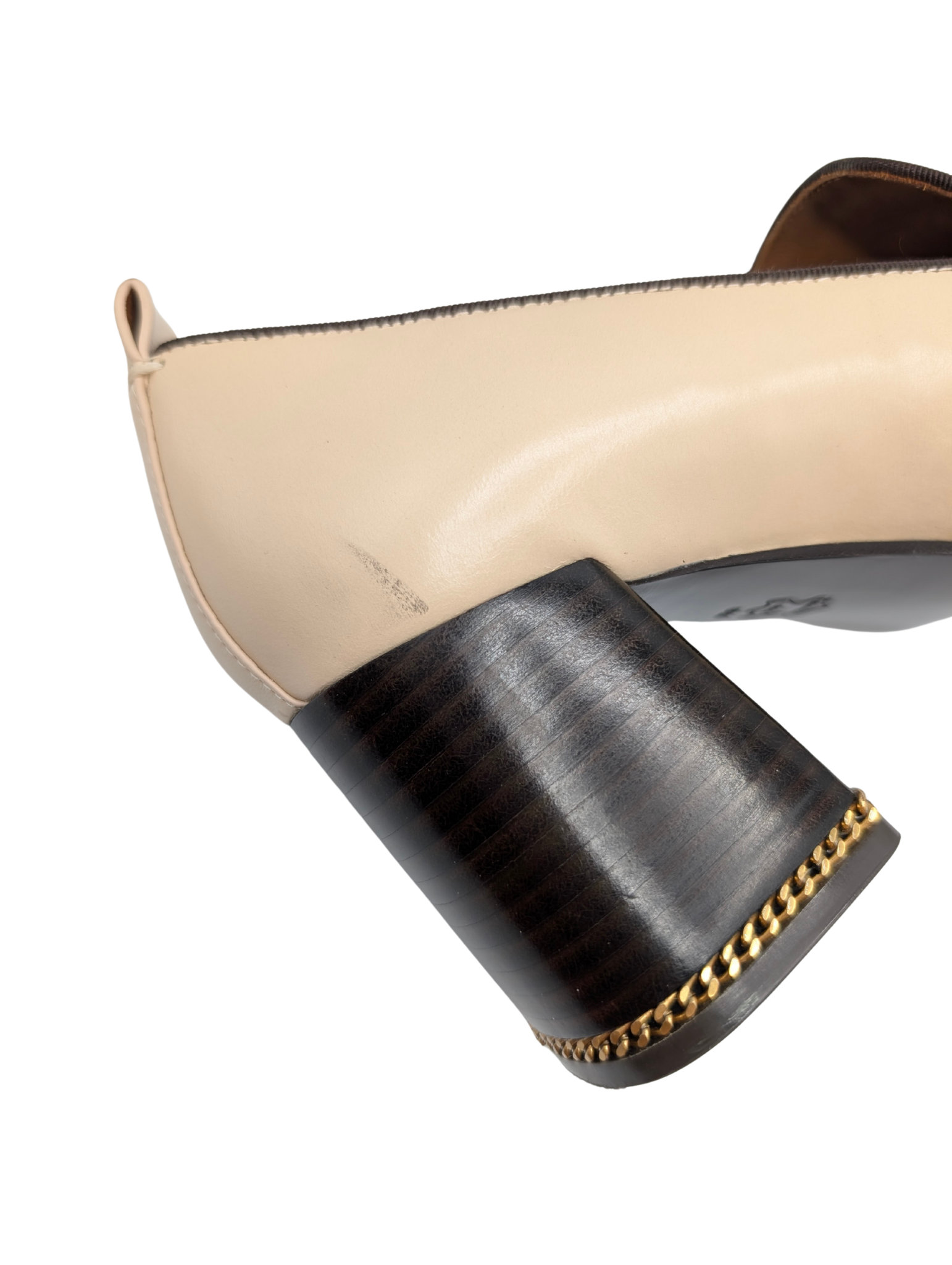 Tory Burch Ruby Chain Dulce de Leche Loafer Pumps Size 8