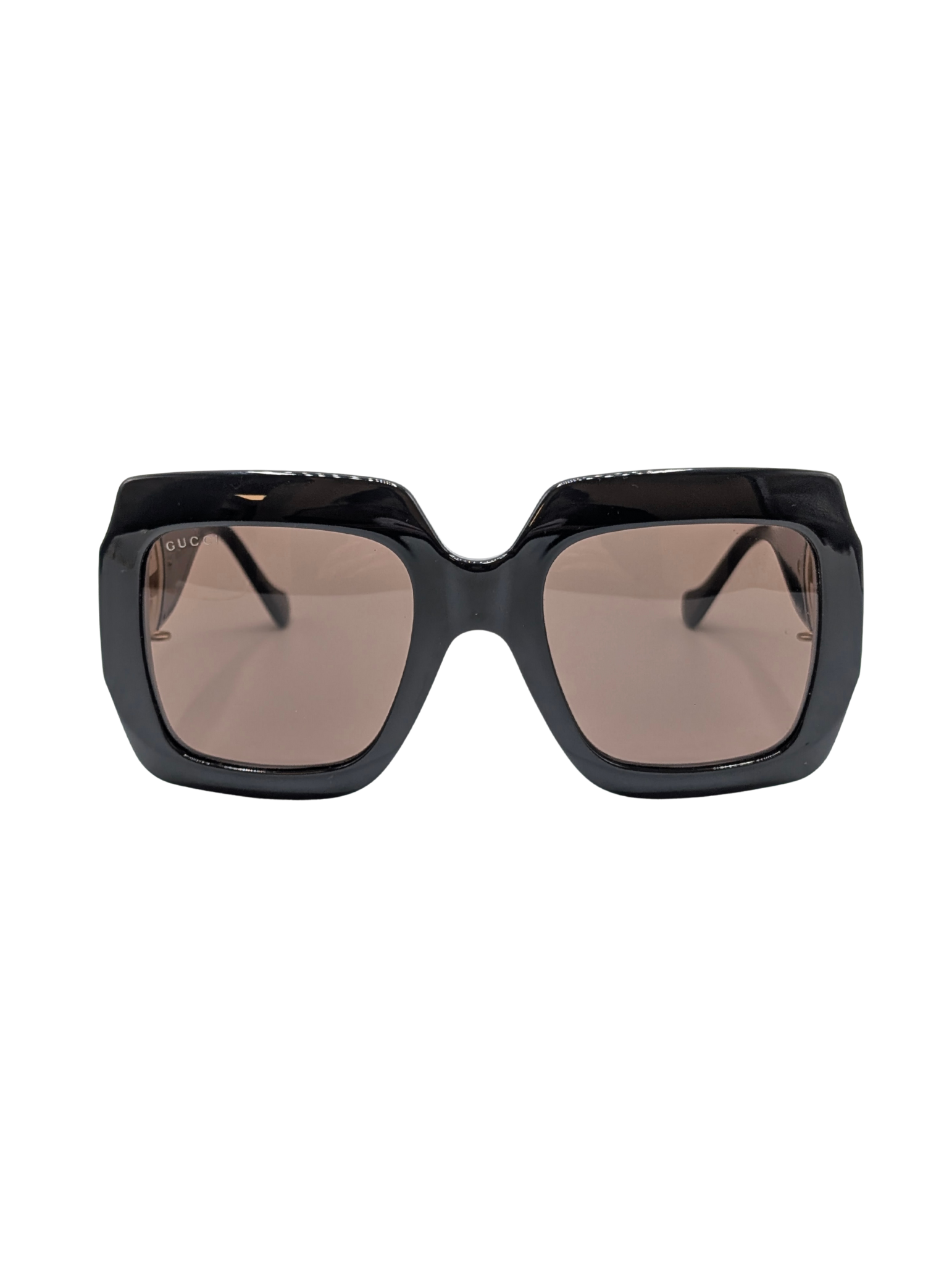 Gucci Brown Interlocking GG Square Frame Chain Sunglasses GG1022S