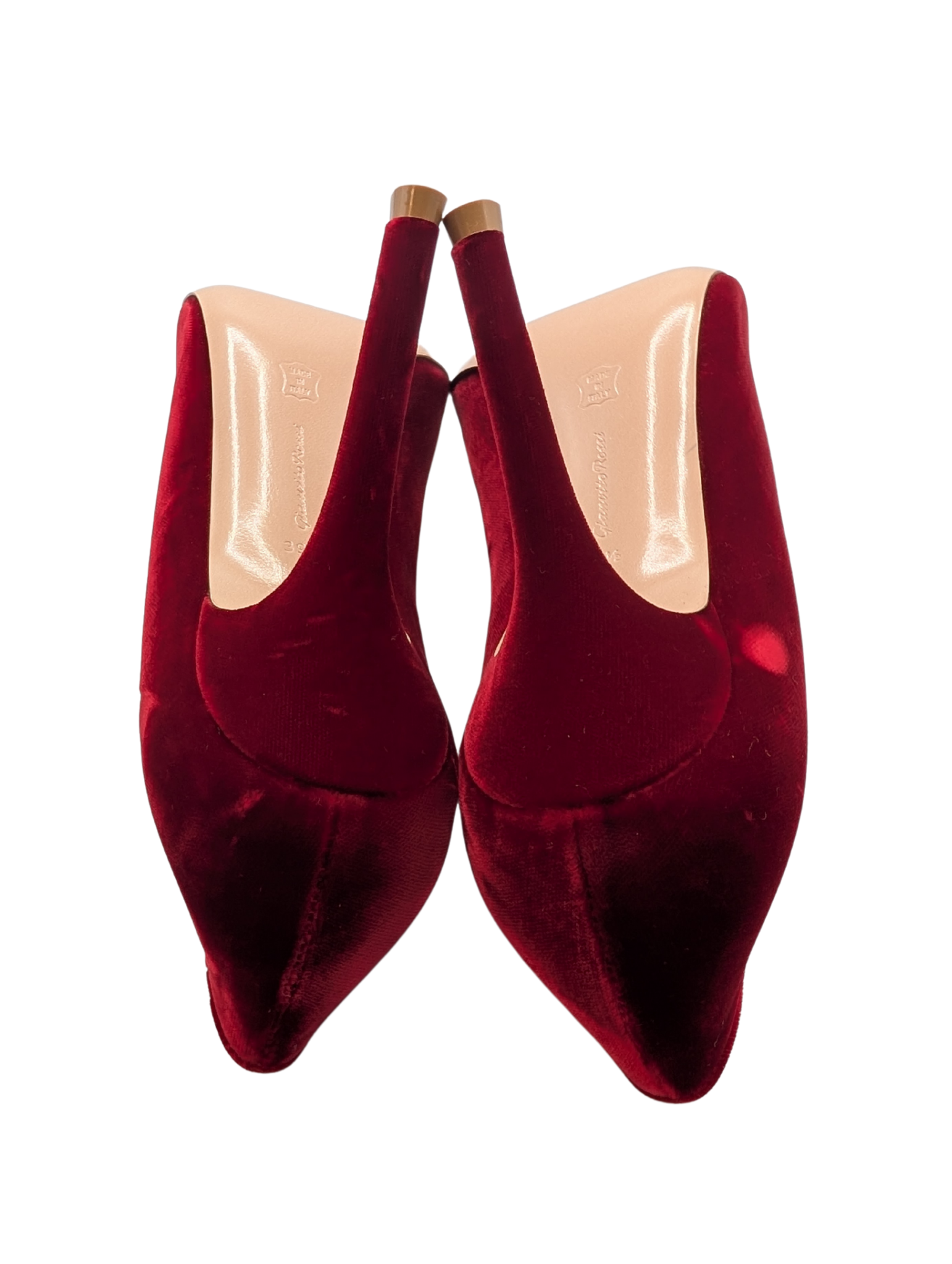 Gianvito Rossi Red Suede Crystal Pumps Size 39.5