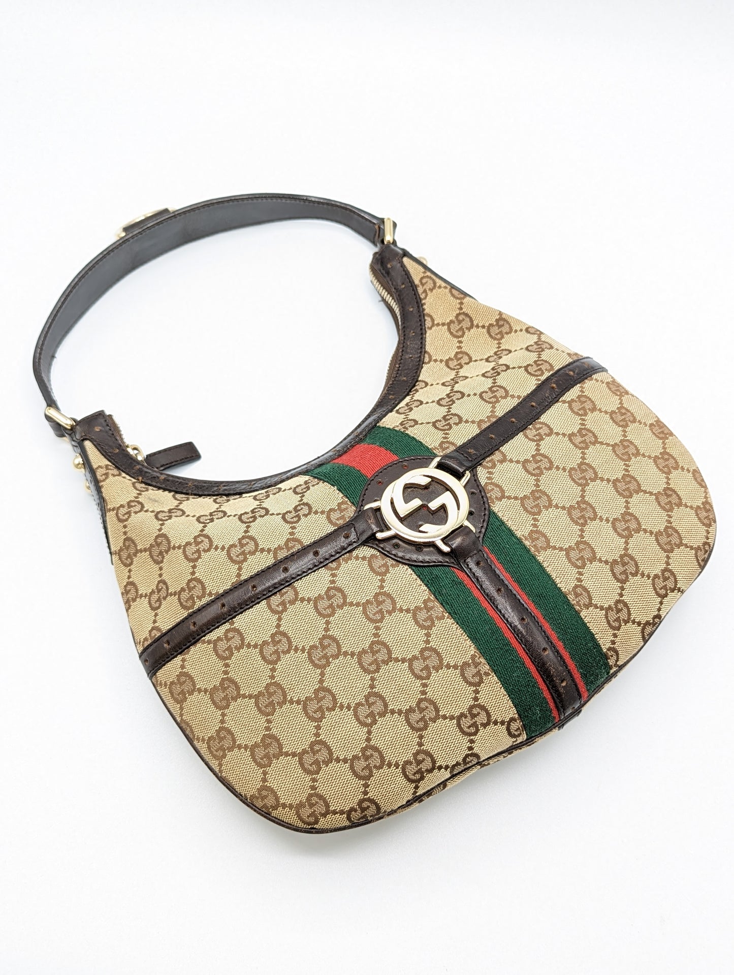 Gucci Monogram Web Reins Small Hobo