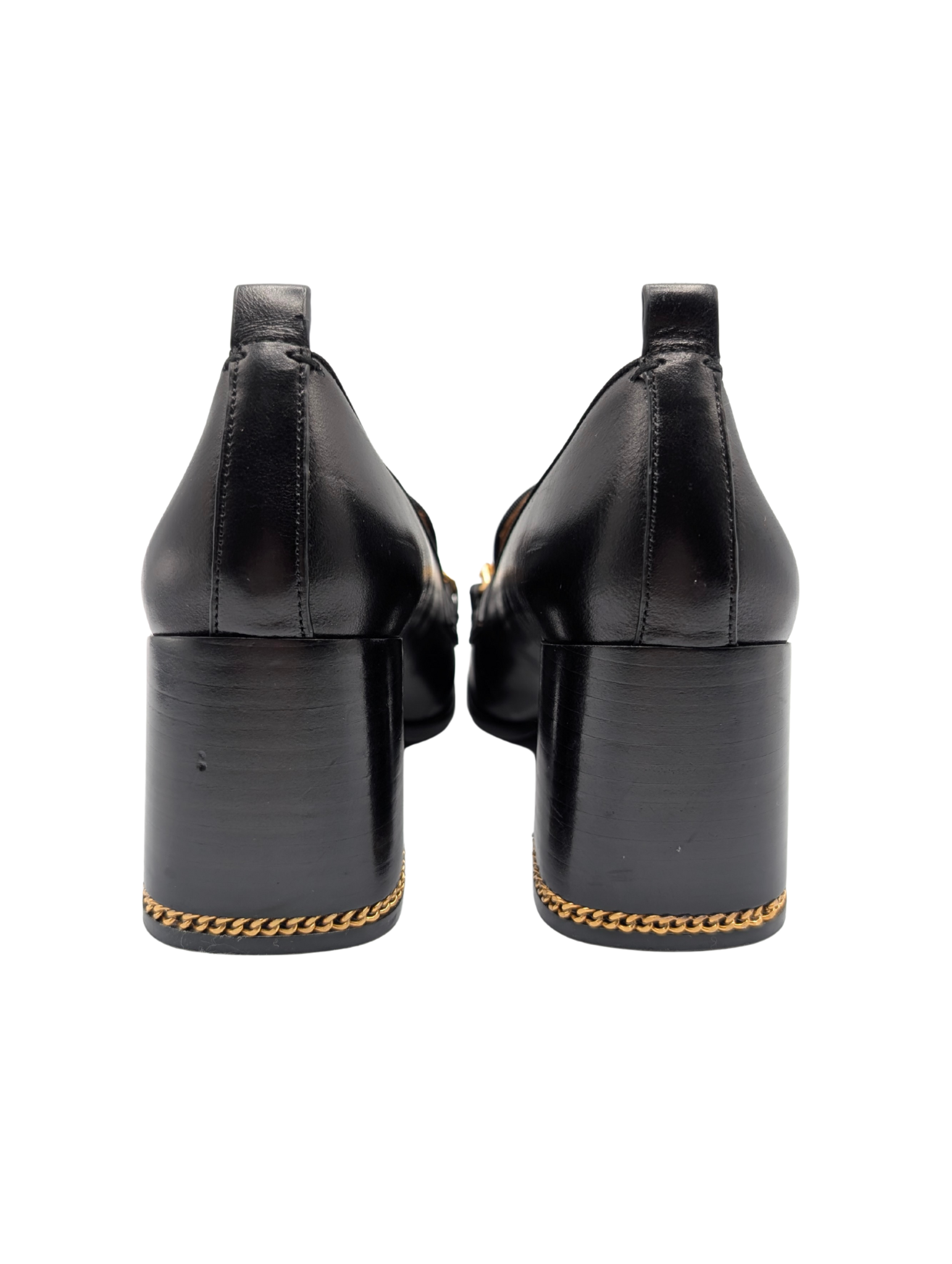 Tory Burch Ruby Chain Black Loafer Pumps Size 8