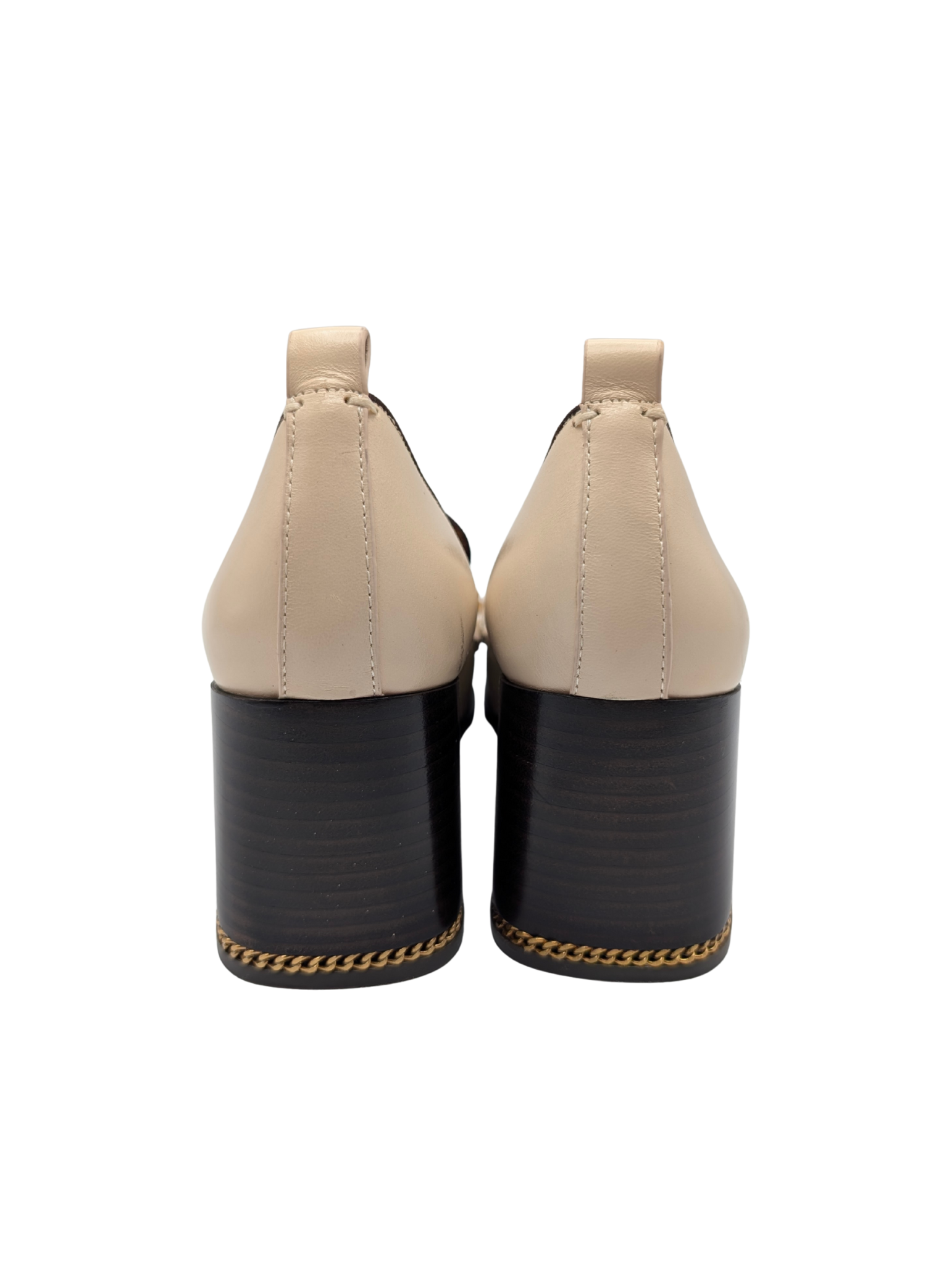 Tory Burch Ruby Chain Dulce de Leche Loafer Pumps Size 8