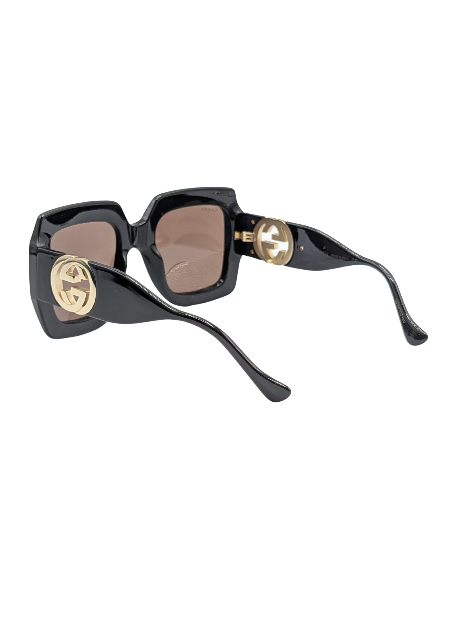 Gucci Brown Interlocking GG Square Frame Chain Sunglasses GG1022S
