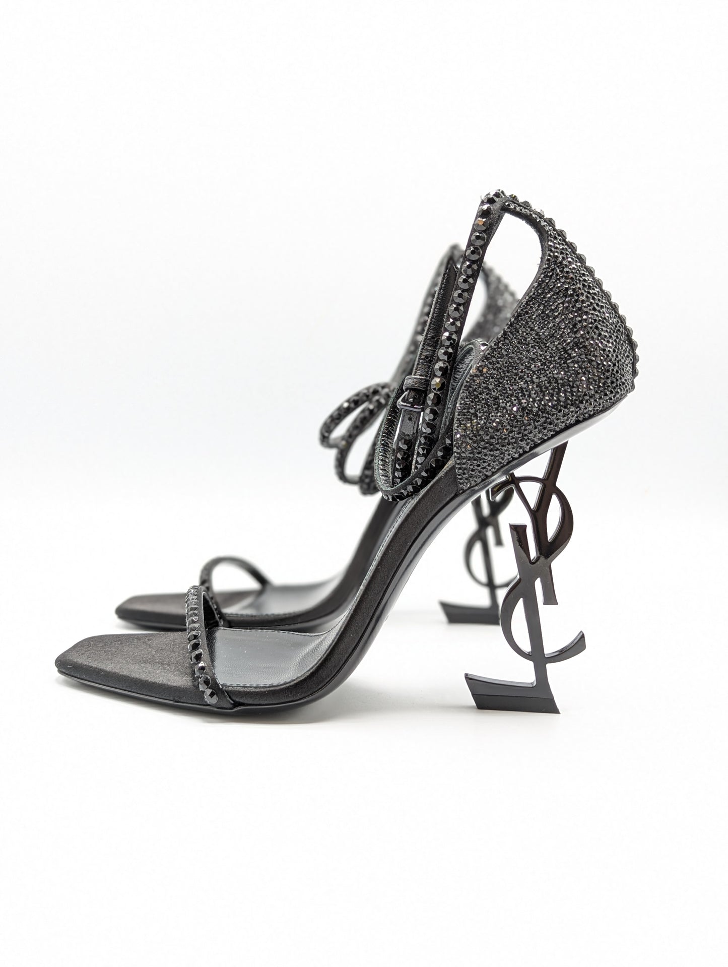 Saint Laurent Swarvoski Crystal Black YSL Opyum Heels Size 38