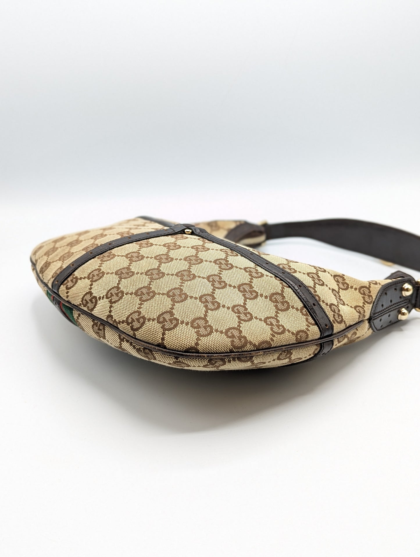 Gucci Monogram Web Reins Small Hobo