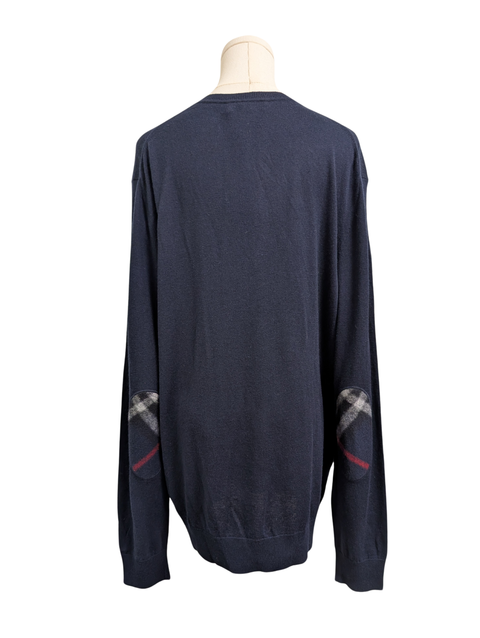 NWT Burberry Navy Cotton Cashmere Blend Randolf Sweater Mens Size XL