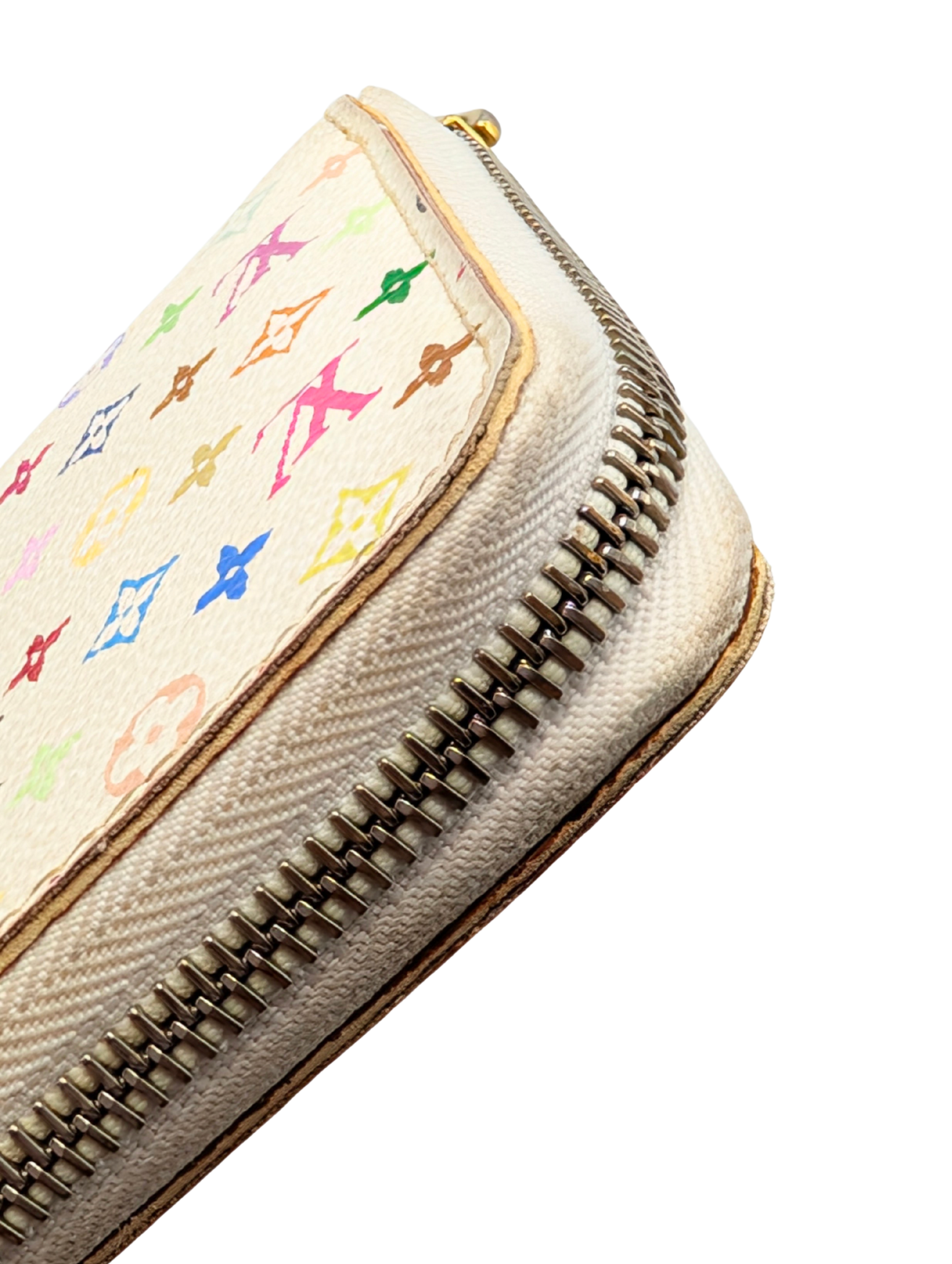 Louis Vuitton White Multicolor Zippy Wallet
