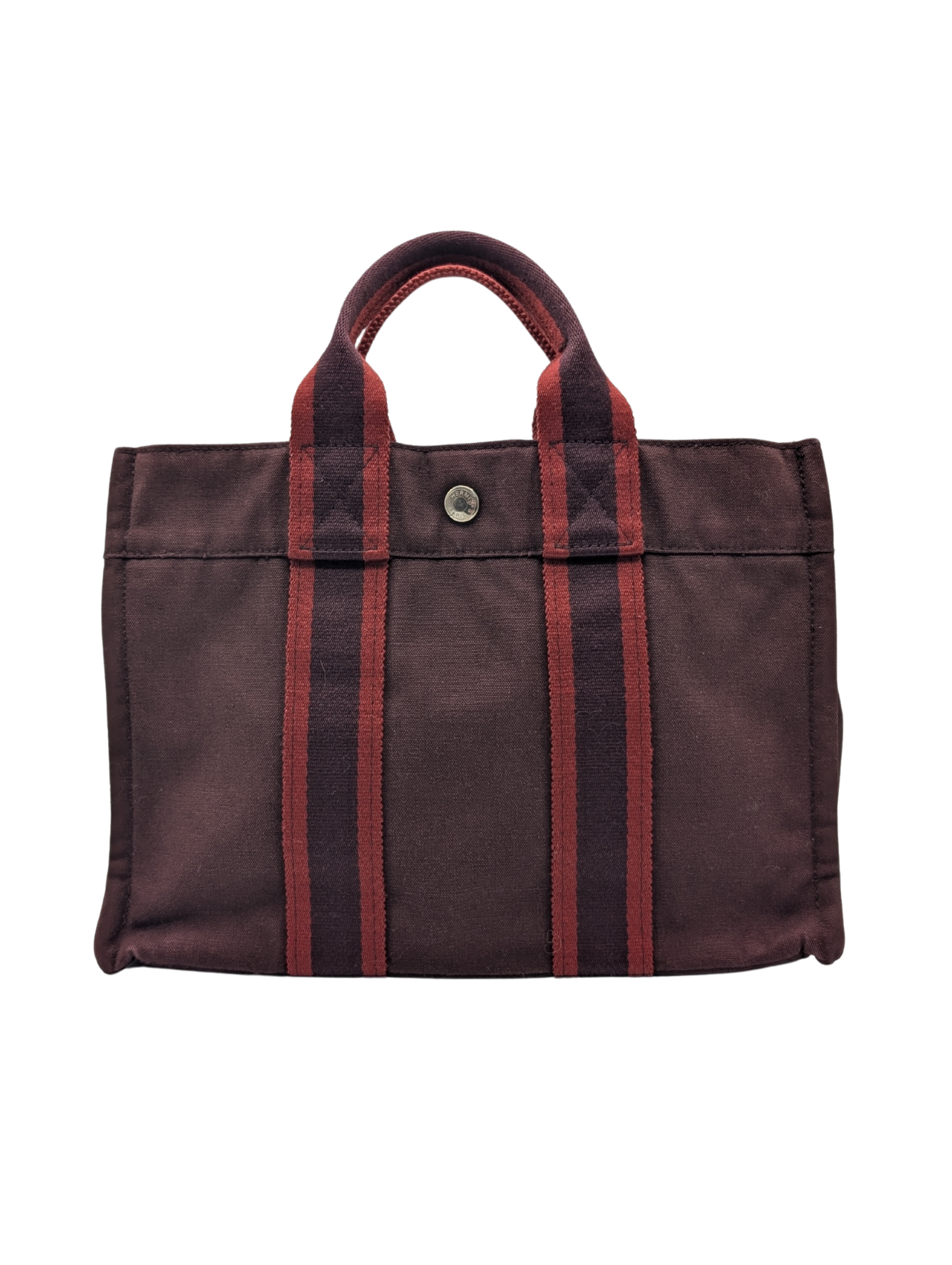 Hermès Canvas Bordeaux Fourre Tout PM Tote