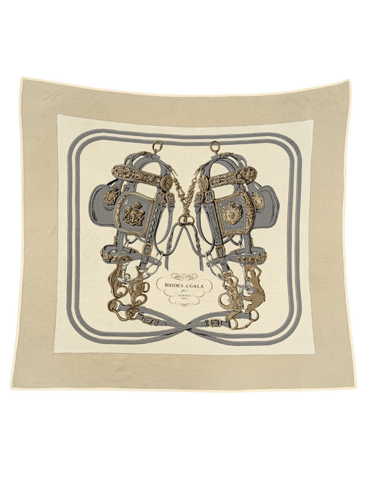 Hermès Beige Brides de Gala Jersey Silk Scarf