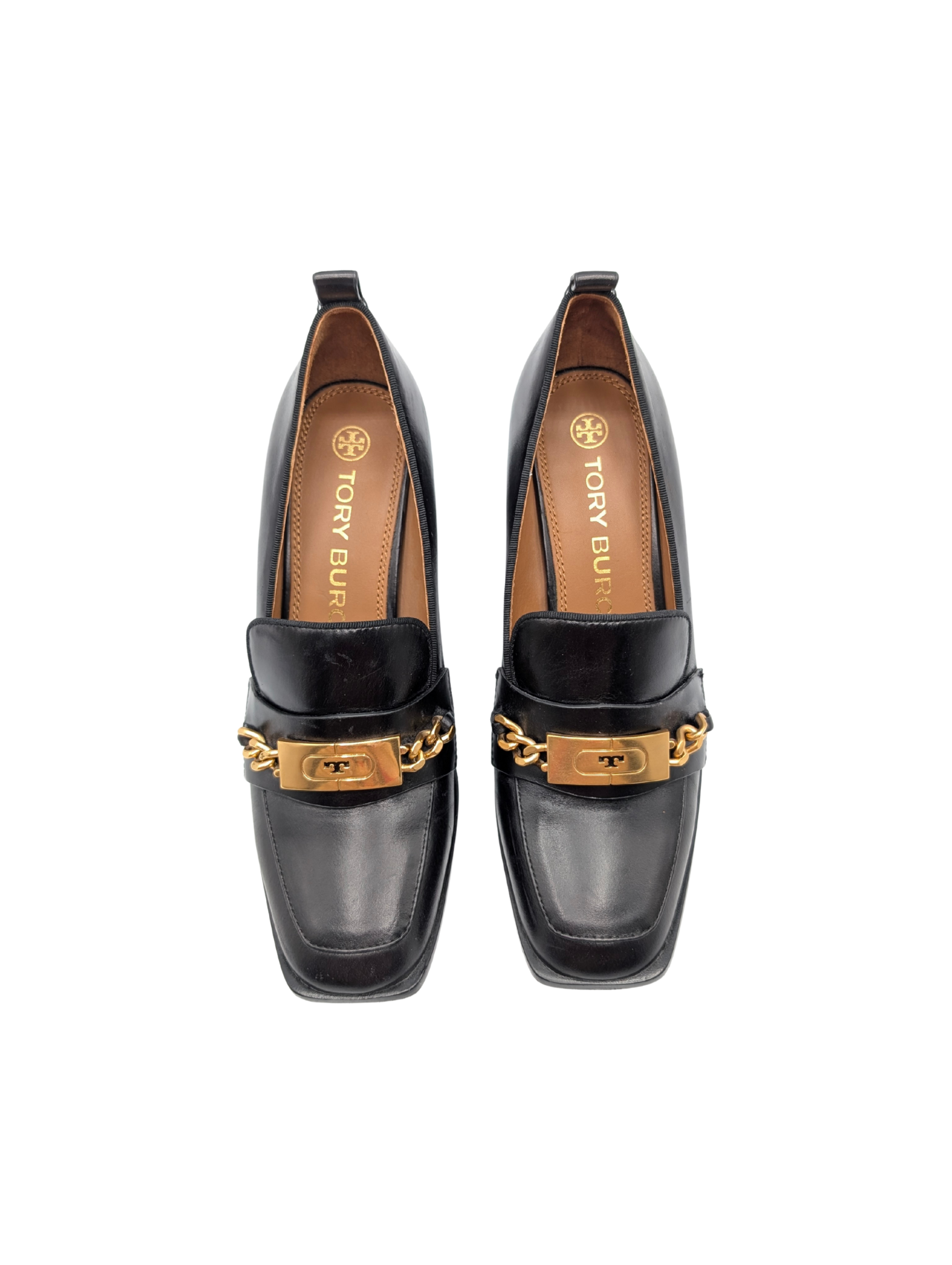 Tory Burch Ruby Chain Black Loafer Pumps Size 8