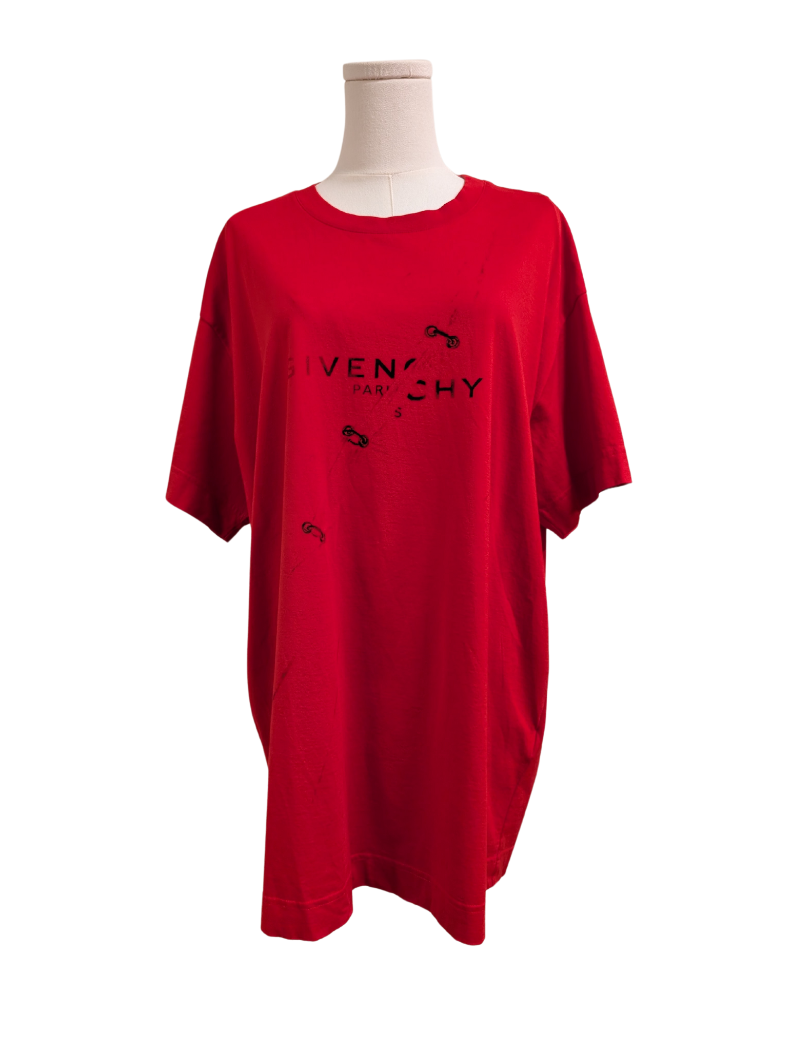 NWT Givenchy Red Trompe-l'oeil Graphic Logo T-Shirt Mens Size L