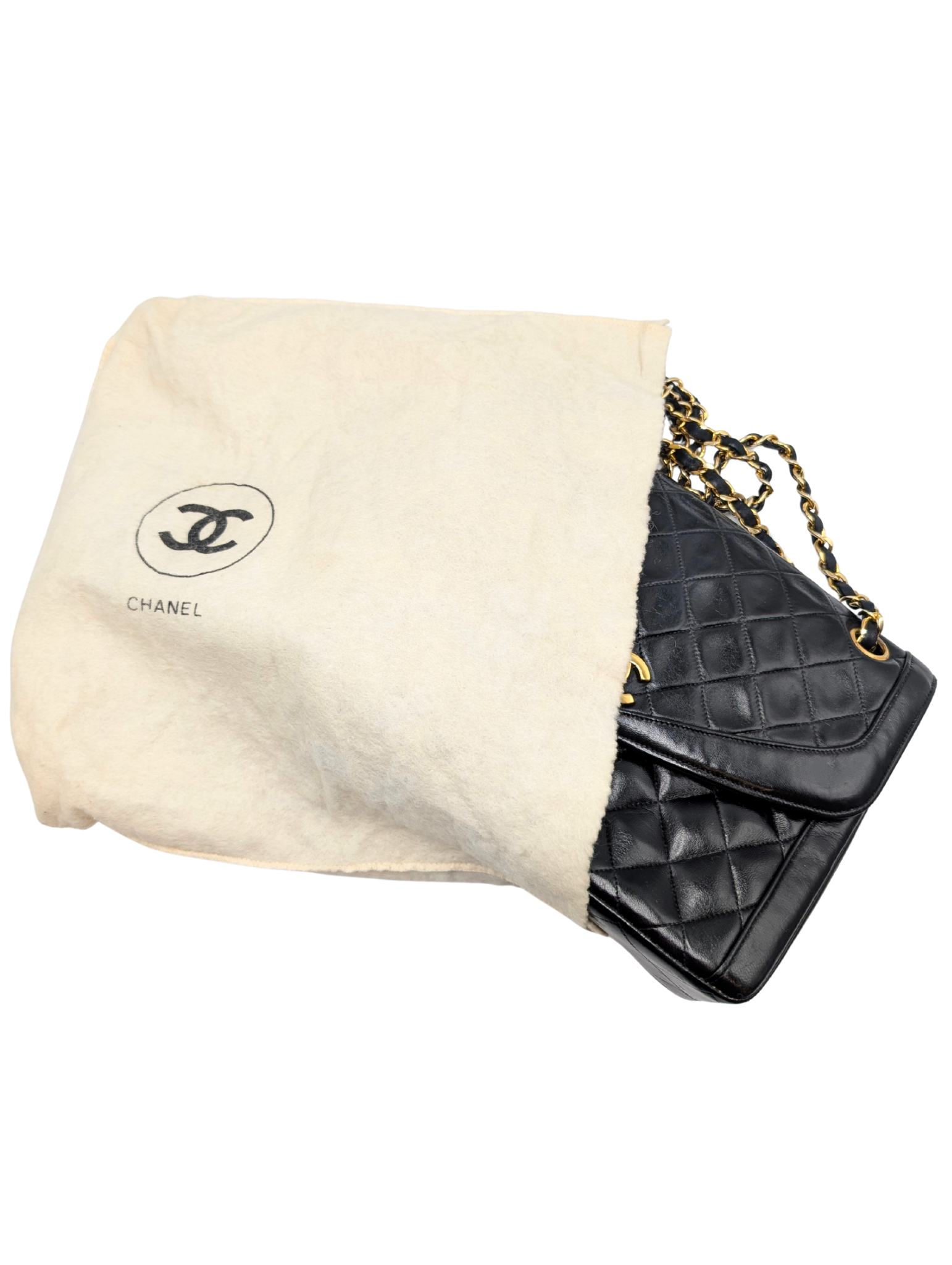 Chanel Black Quilted CC Flap Chain Shoulder Bag