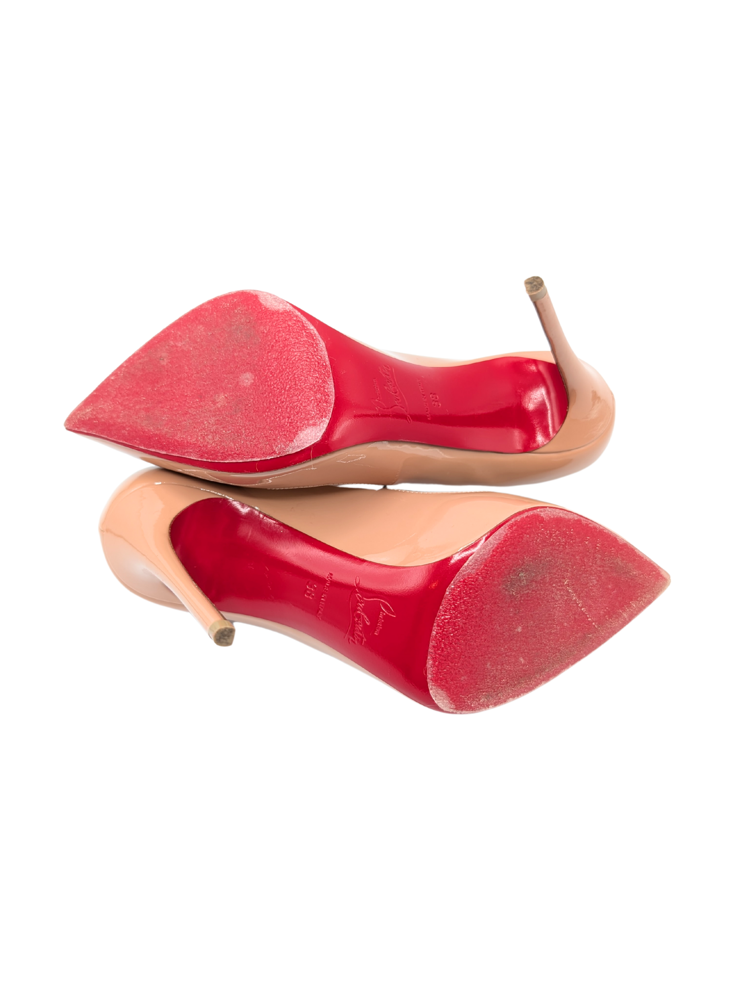 Christian Louboutin Patent Beige Nude Hot Chick 100 Size 38