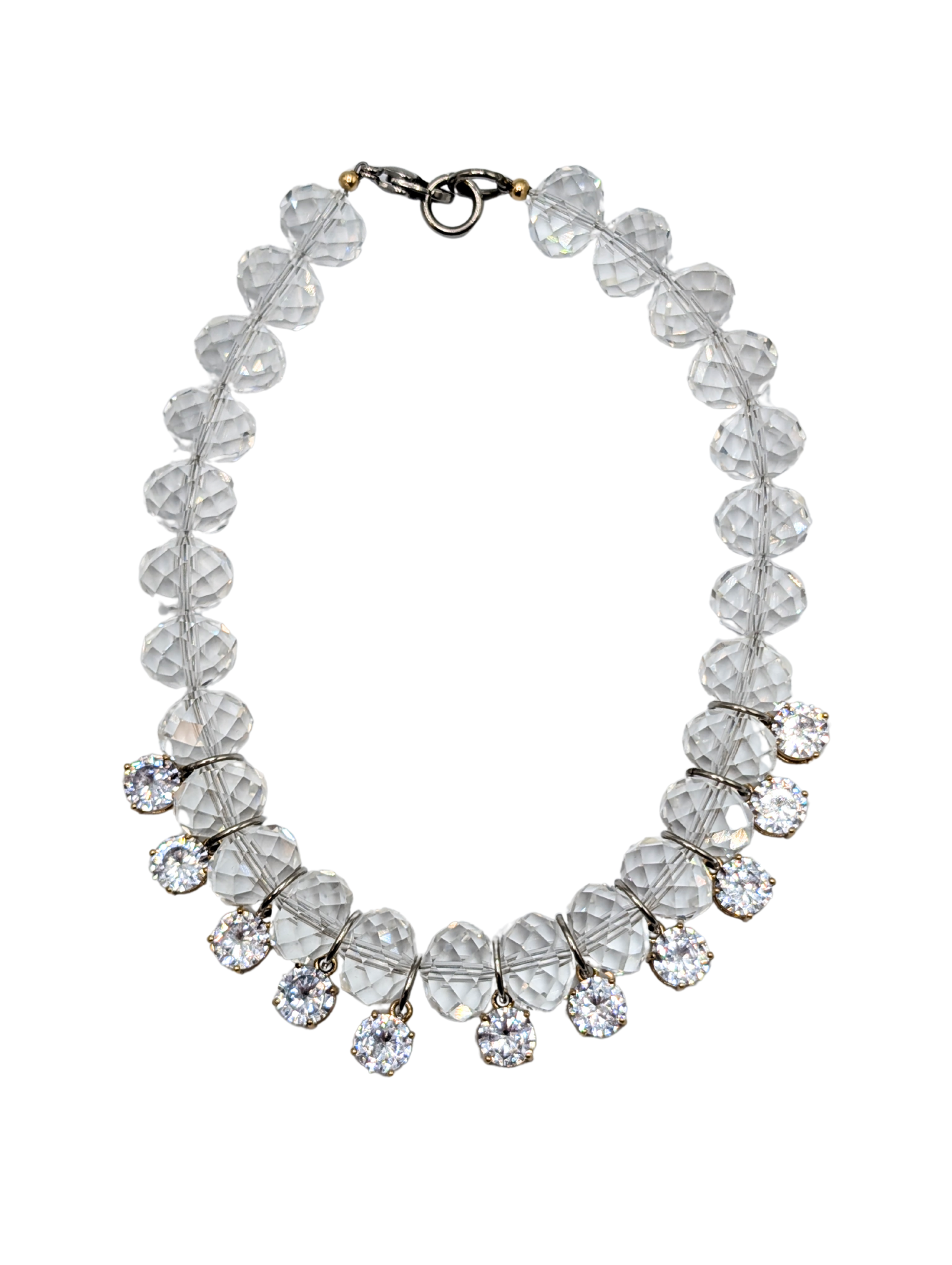 RockStar in Rome Clear Chandelier Necklace