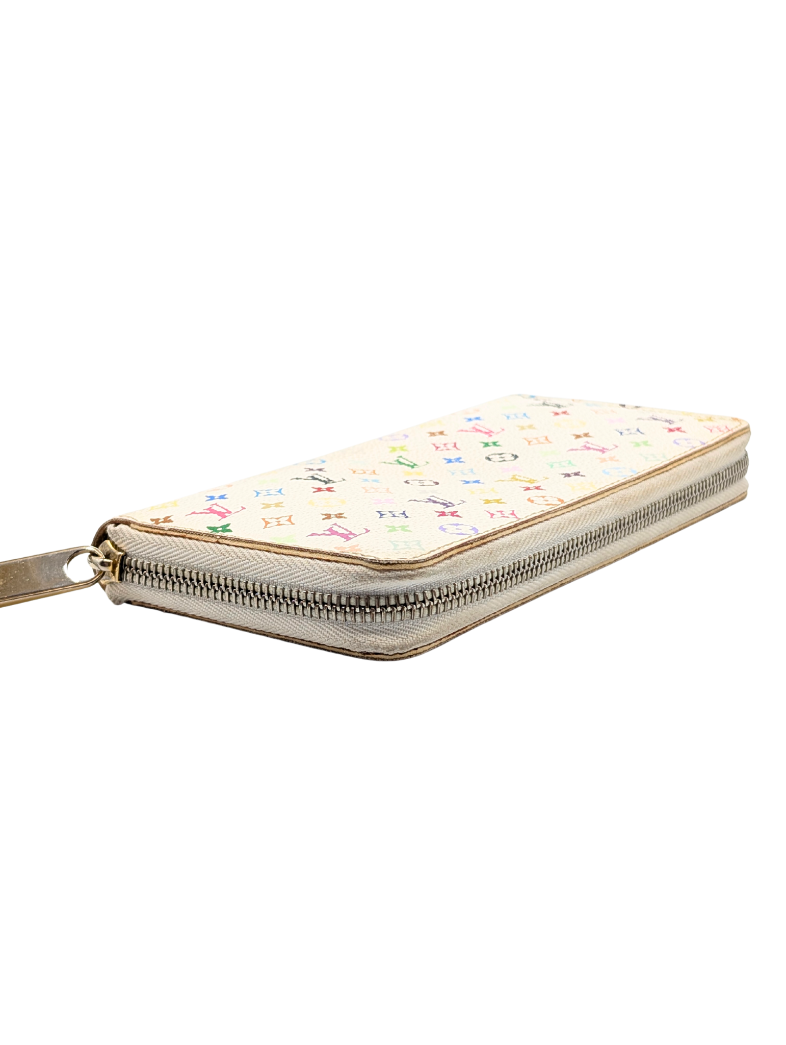 Louis Vuitton White Multicolor Zippy Wallet