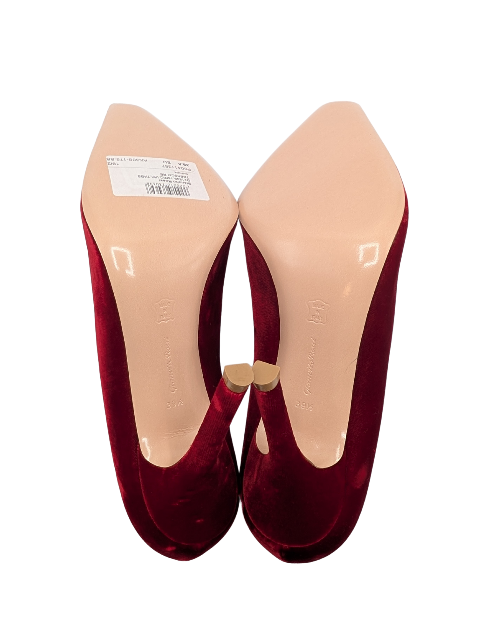 Gianvito Rossi Red Suede Crystal Pumps Size 39.5