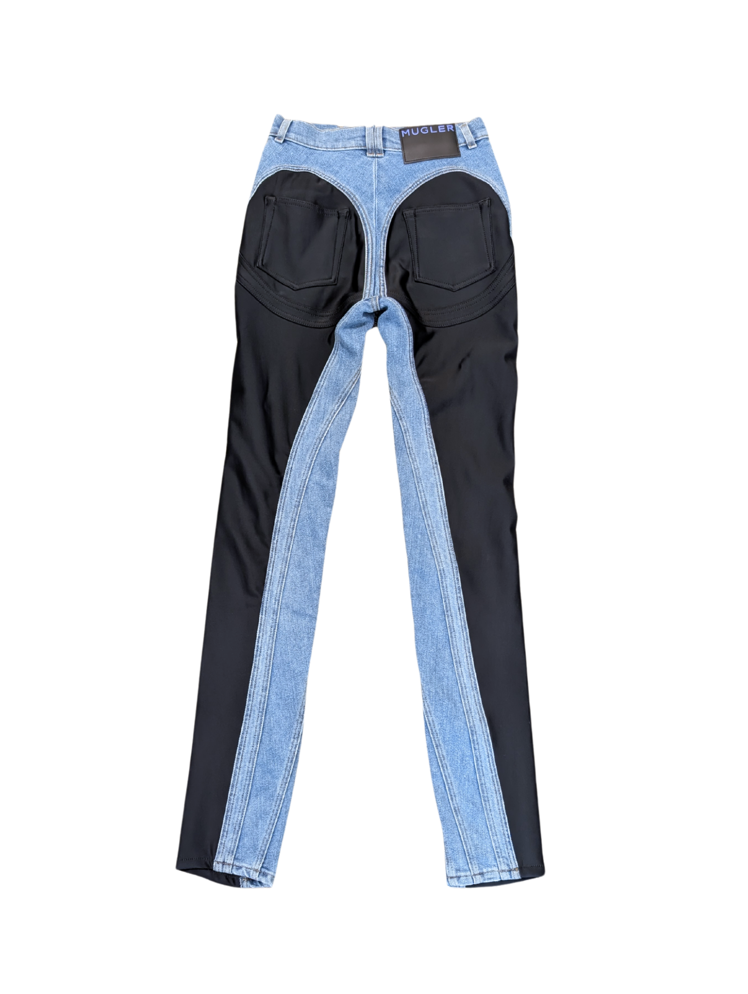 Thierry Mugler Denim Black Spiral Jeans Size 38