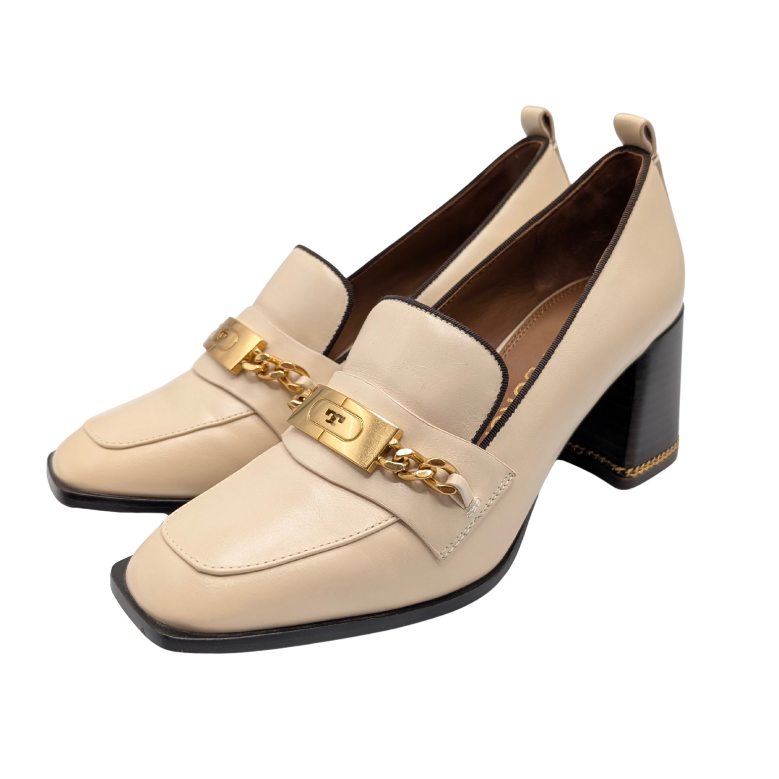 Tory Burch Ruby Chain Dulce de Leche Loafer Pumps Size 8