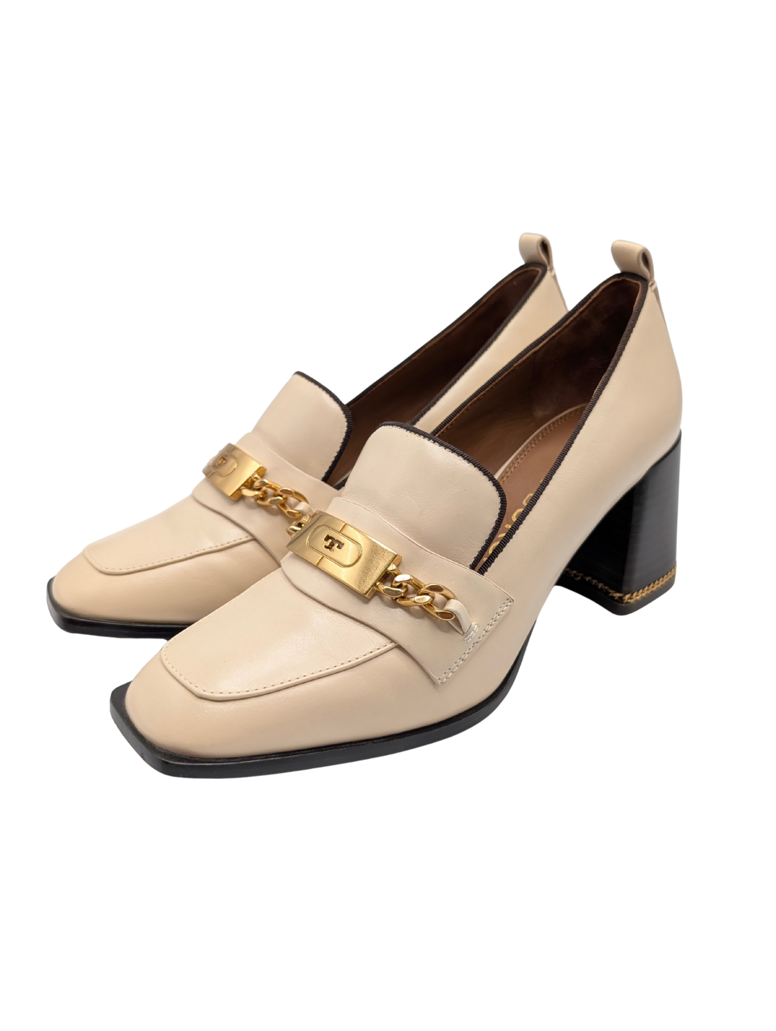 Tory Burch Ruby Chain Dulce de Leche Loafer Pumps Size 8