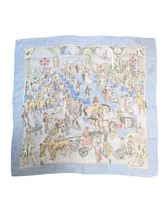 Hermès Mousseline Blue Soiree de Gala Sheer Silk Scarf 90cm