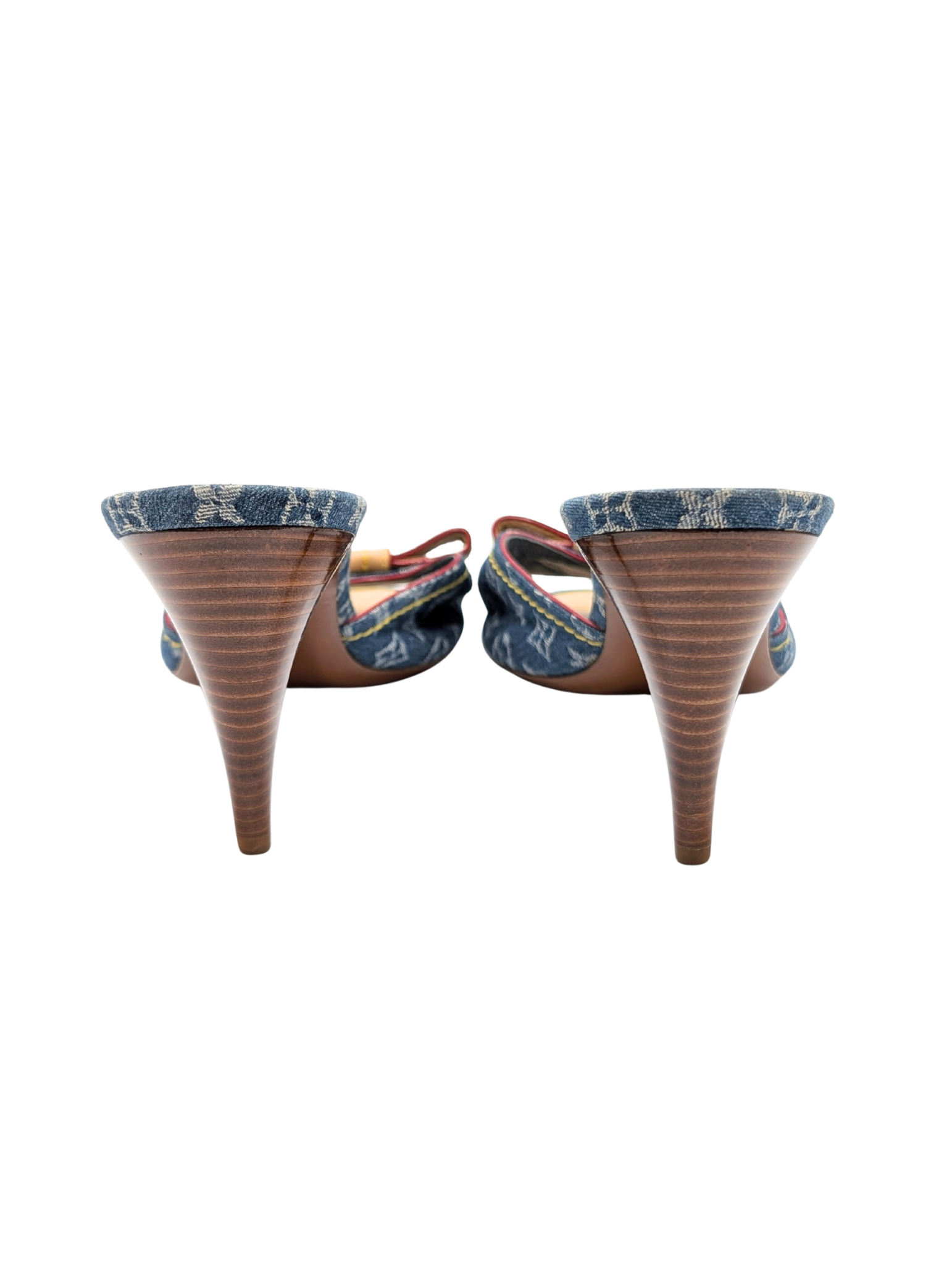 Louis Vuitton Denim Monogram Bow Mules Size 41