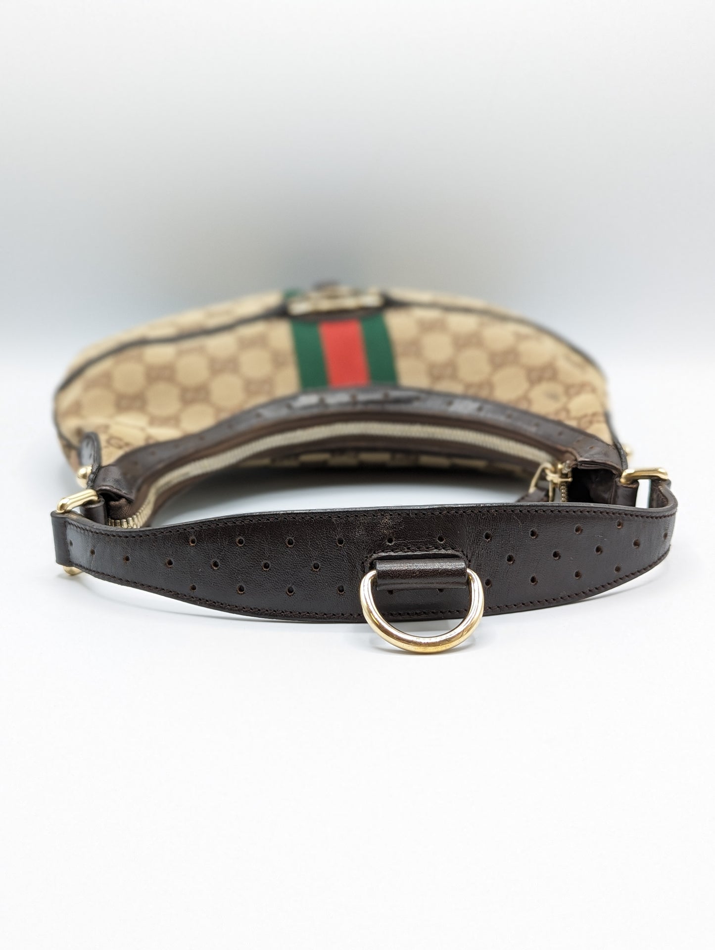 Gucci Monogram Web Reins Small Hobo