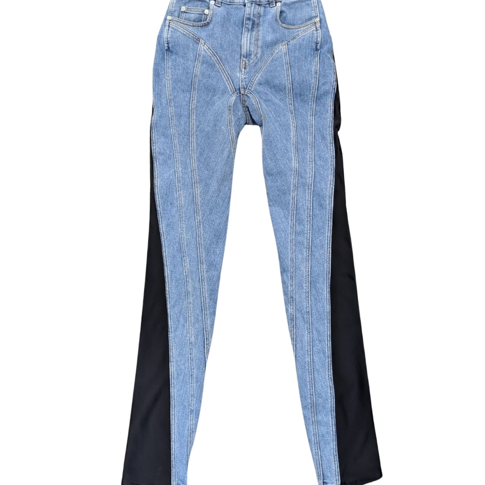 Thierry Mugler Denim Black Spiral Jeans Size 38