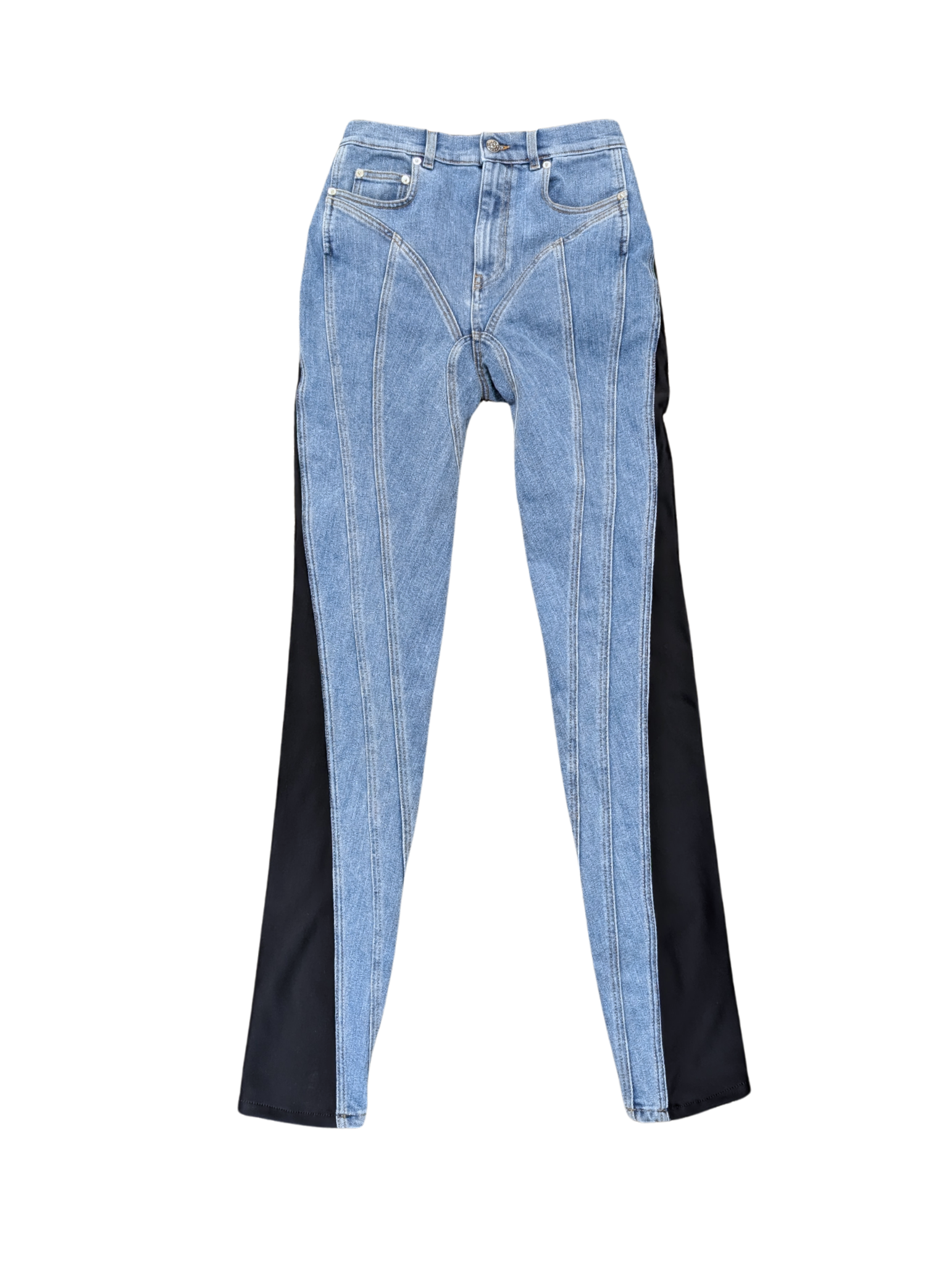 Thierry Mugler Denim Black Spiral Jeans Size 38