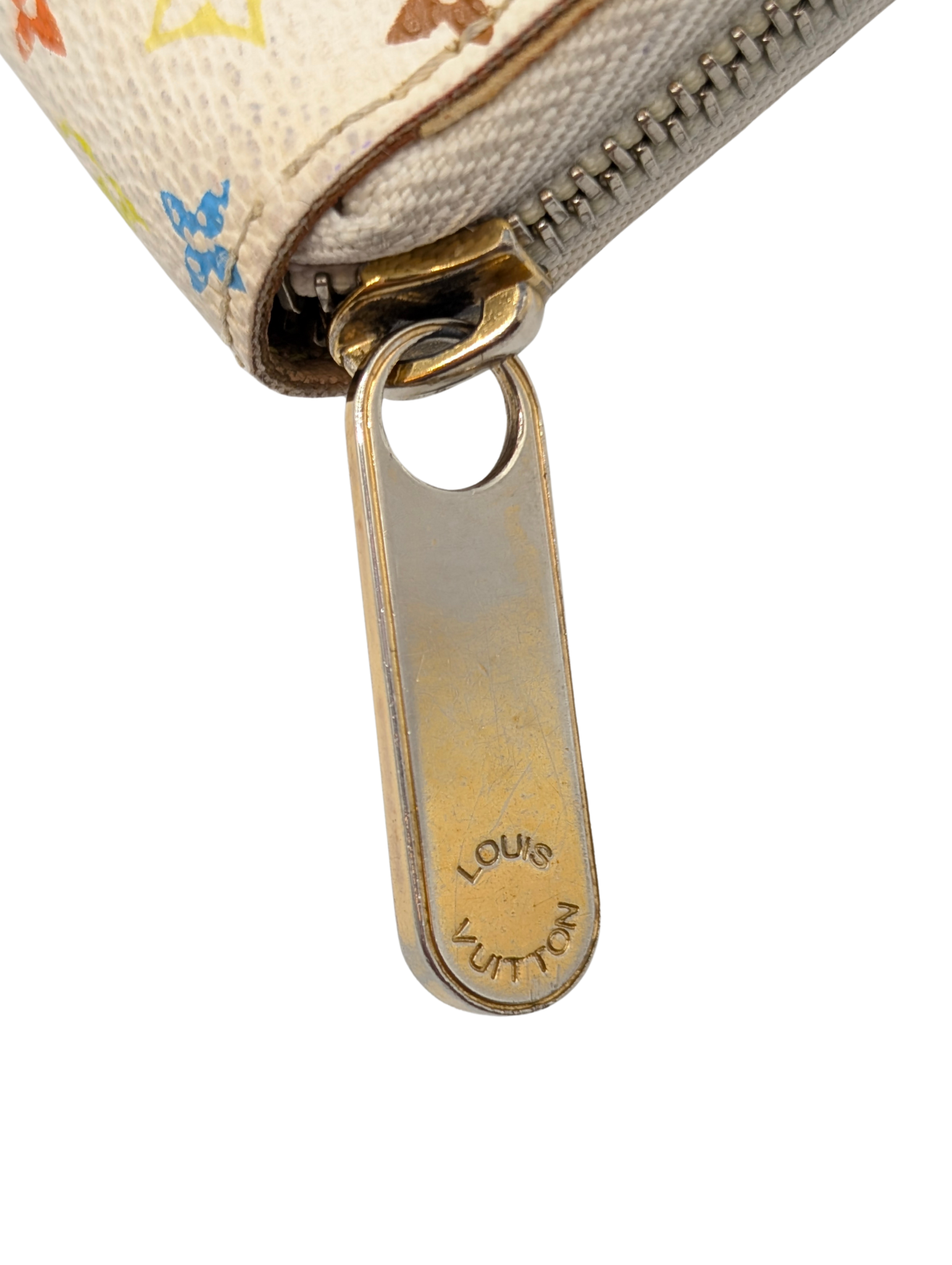 Louis Vuitton White Multicolor Zippy Wallet