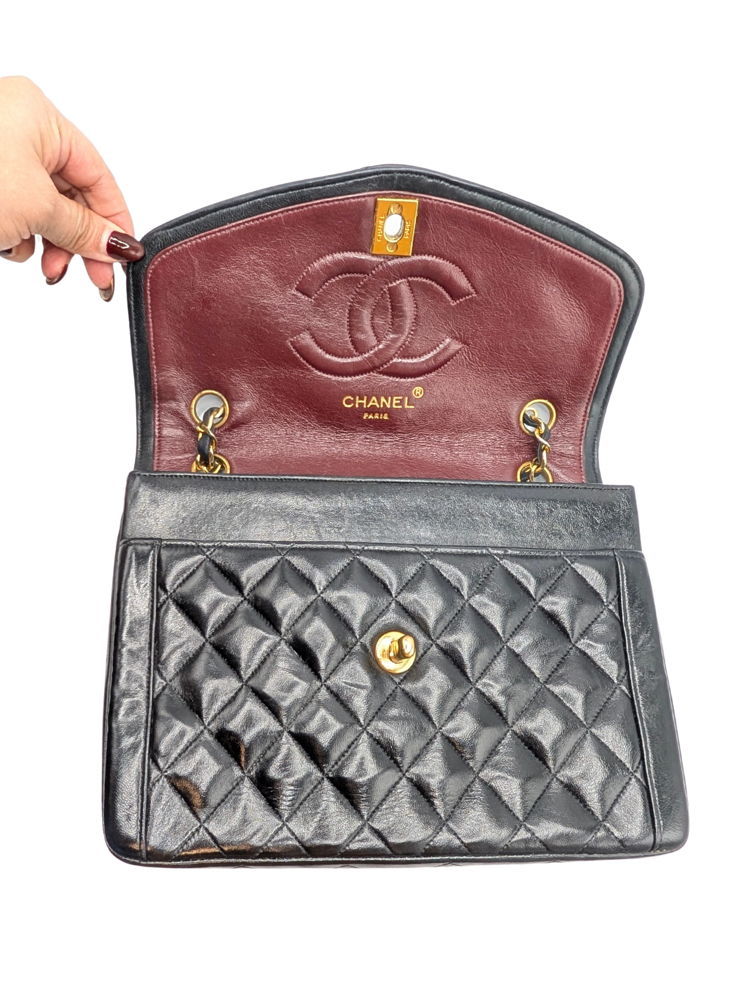 Chanel Black Quilted CC Flap Chain Shoulder Bag