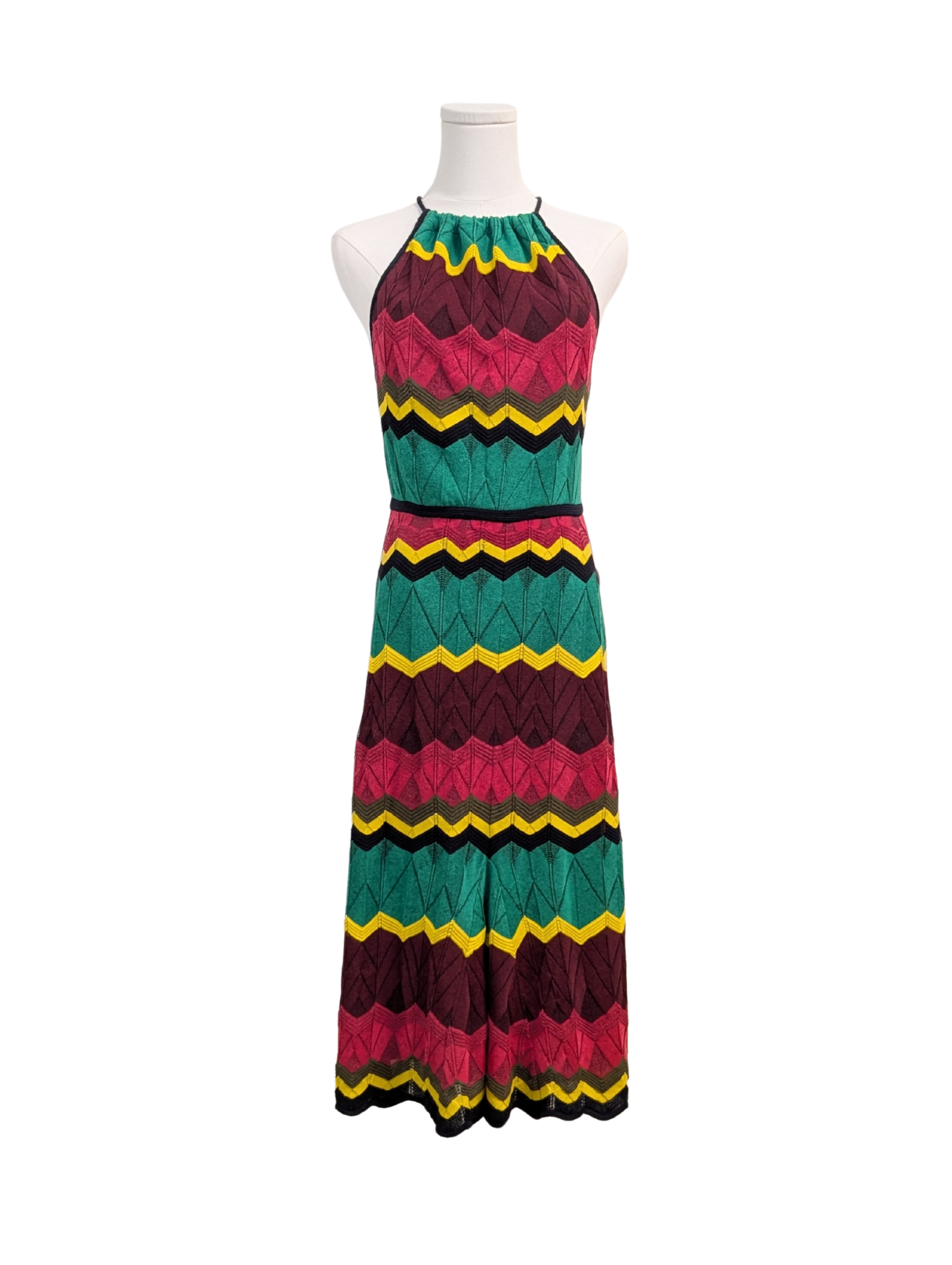 M by Missoni Chevron Midi Halter Dress Size 44 Resort 2015